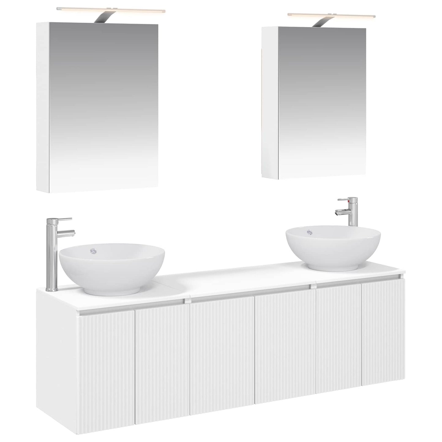 Bathroom Cabinet Set 5 pcs White Engineered Wood