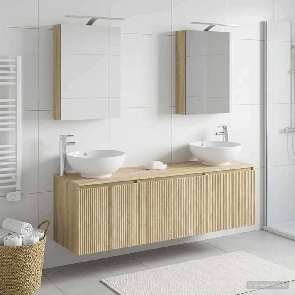 Bathroom Cabinet Set 5 pcs Sonoma Oak Engineered Wood