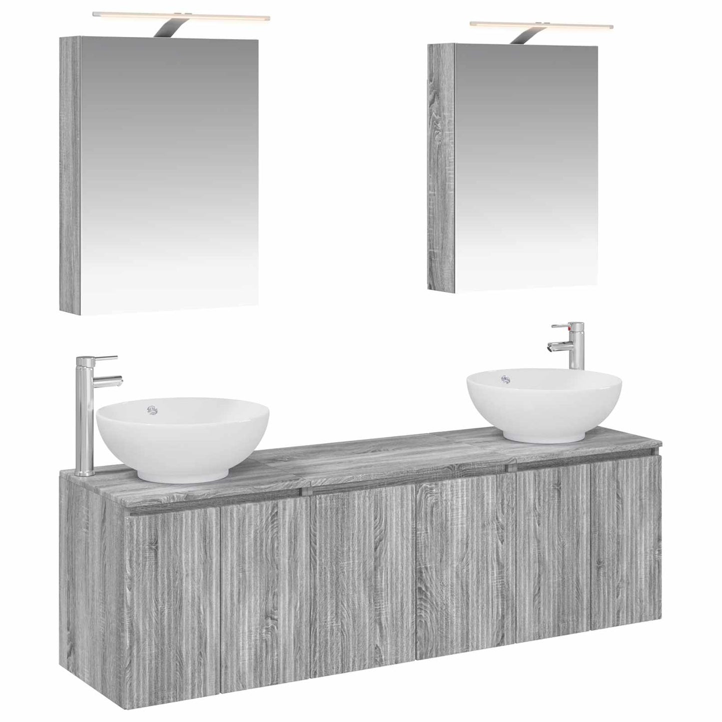 Bathroom Cabinet Set 5 pcs Grey Sonoma Engineered Wood