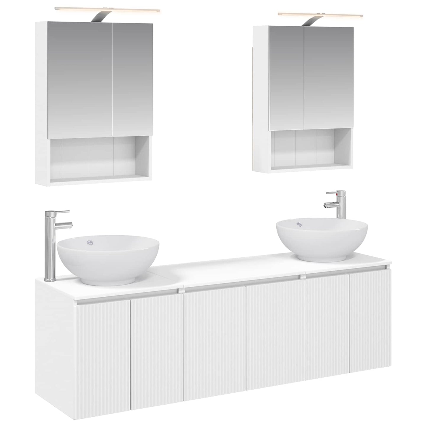 Bathroom Cabinet Set 5 pcs White Engineered Wood