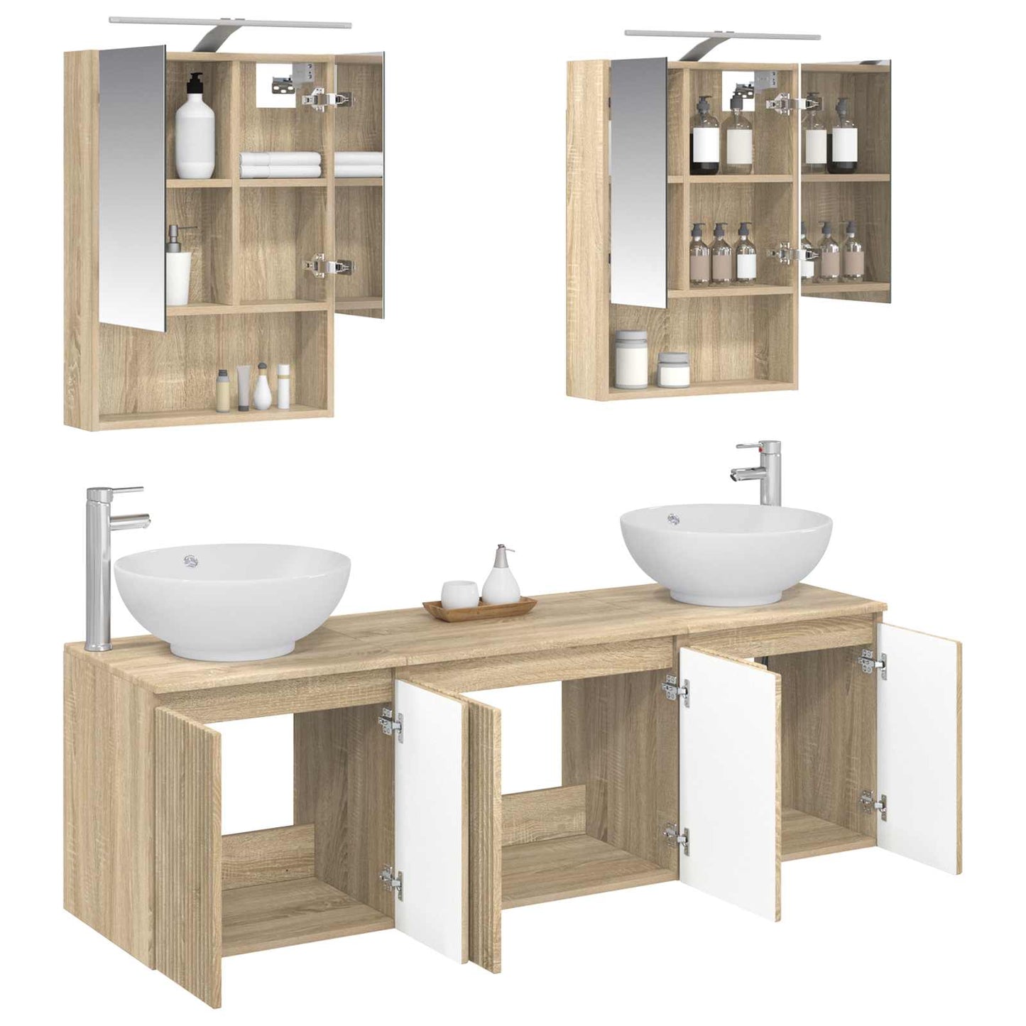 Bathroom Cabinet Set 5 pcs Sonoma Oak Engineered Wood