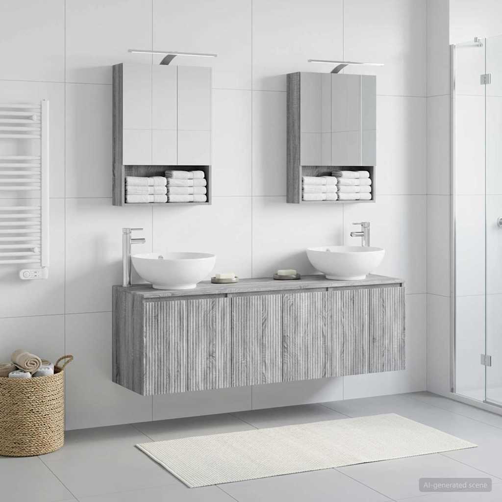 Bathroom Cabinet Set 5 pcs Grey Sonoma Engineered Wood