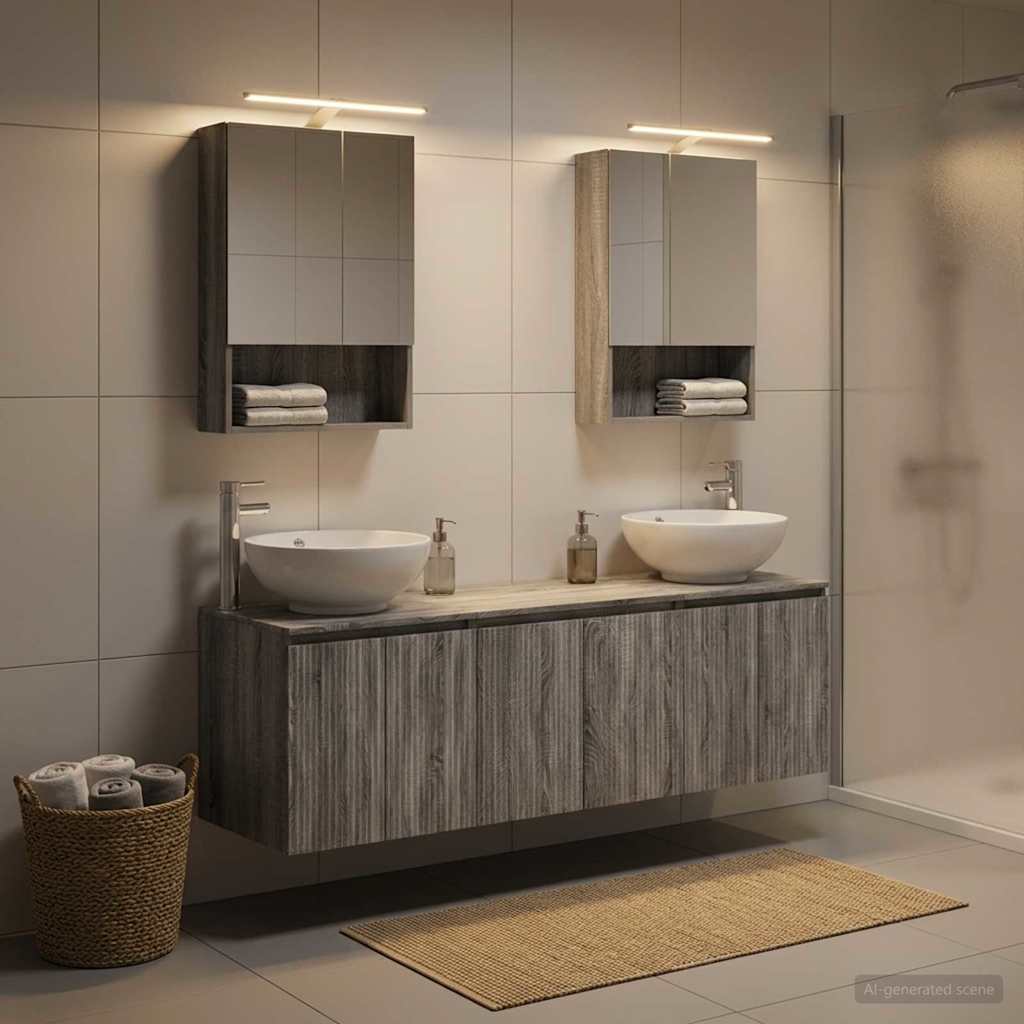 Bathroom Cabinet Set 5 pcs Grey Sonoma Engineered Wood