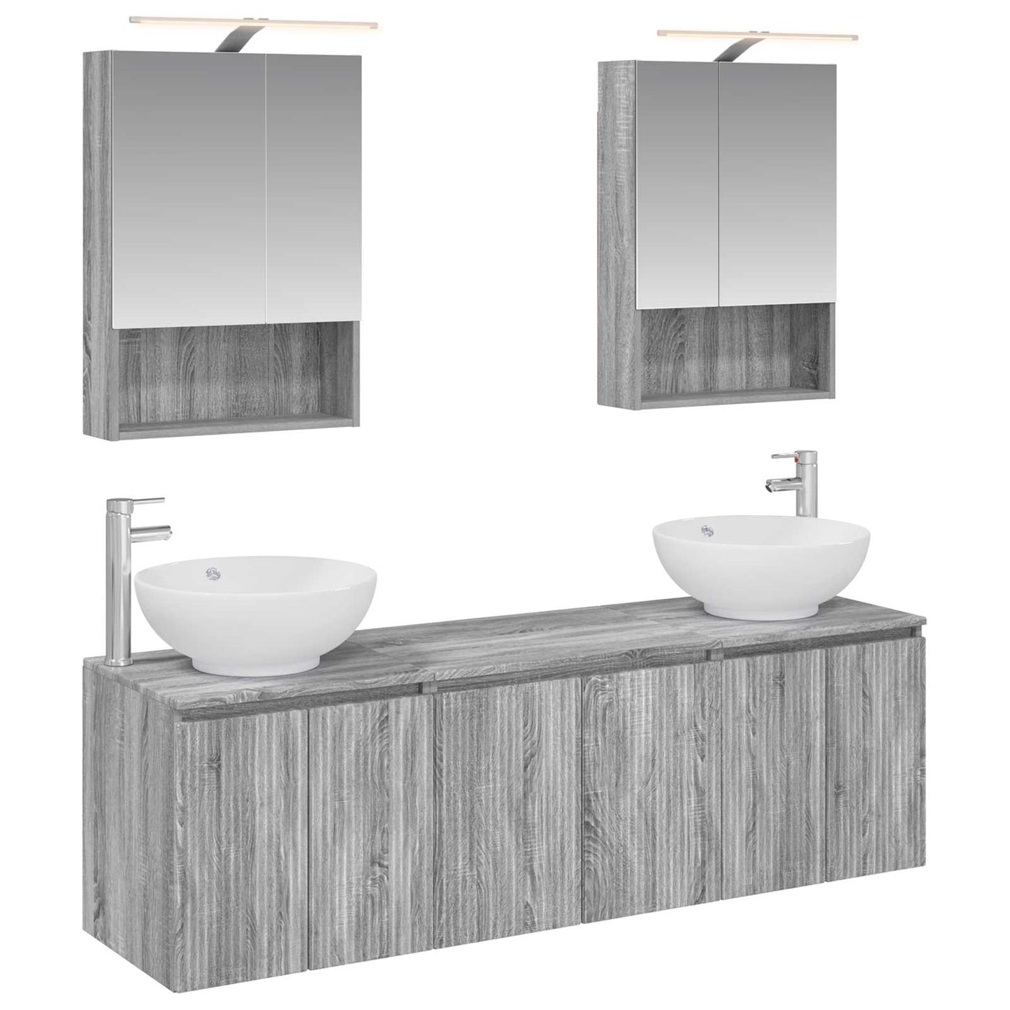 Bathroom Cabinet Set 5 pcs Grey Sonoma Engineered Wood