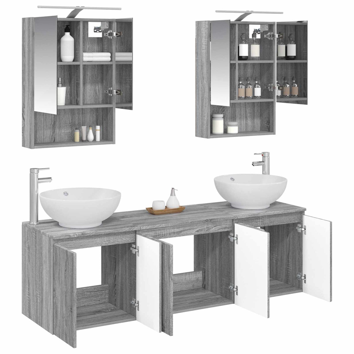 Bathroom Cabinet Set 5 pcs Grey Sonoma Engineered Wood