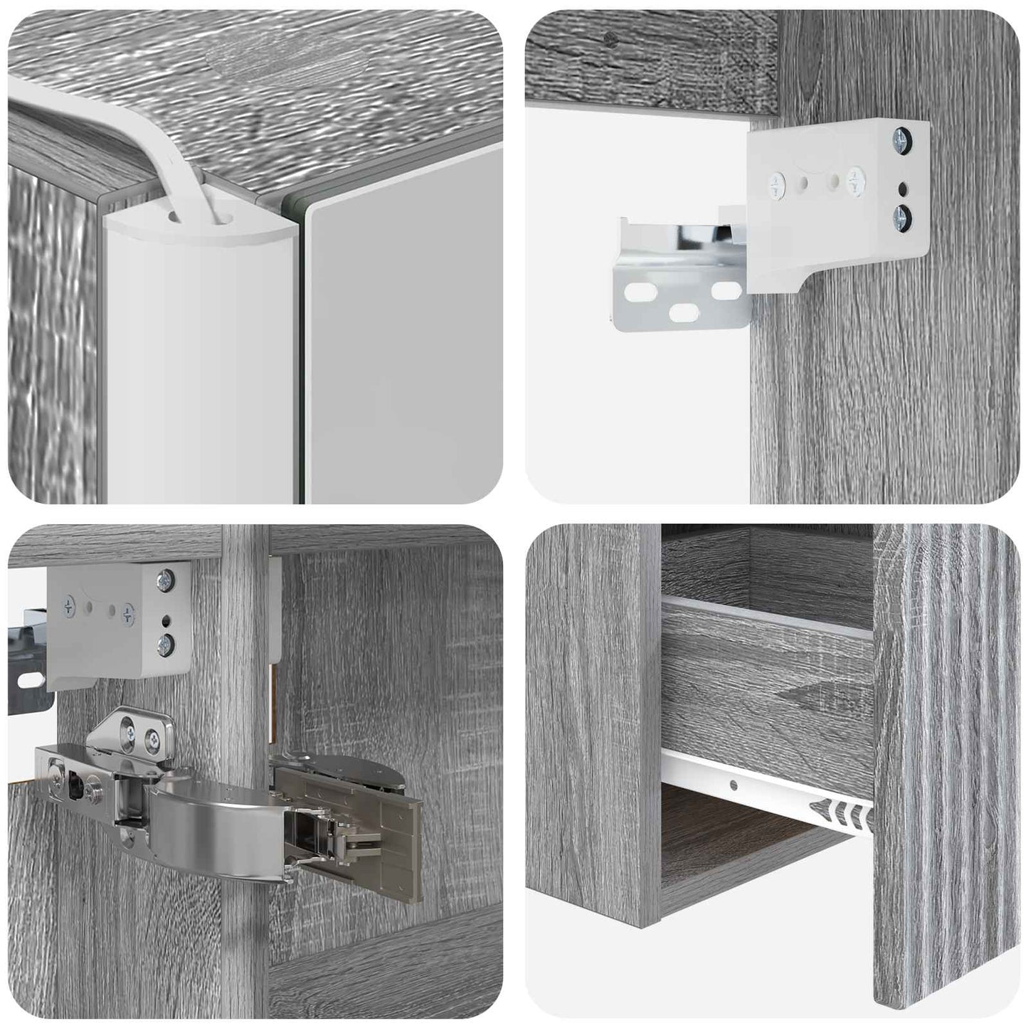 Bathroom Cabinet Set 5 pcs Grey Sonoma Engineered Wood