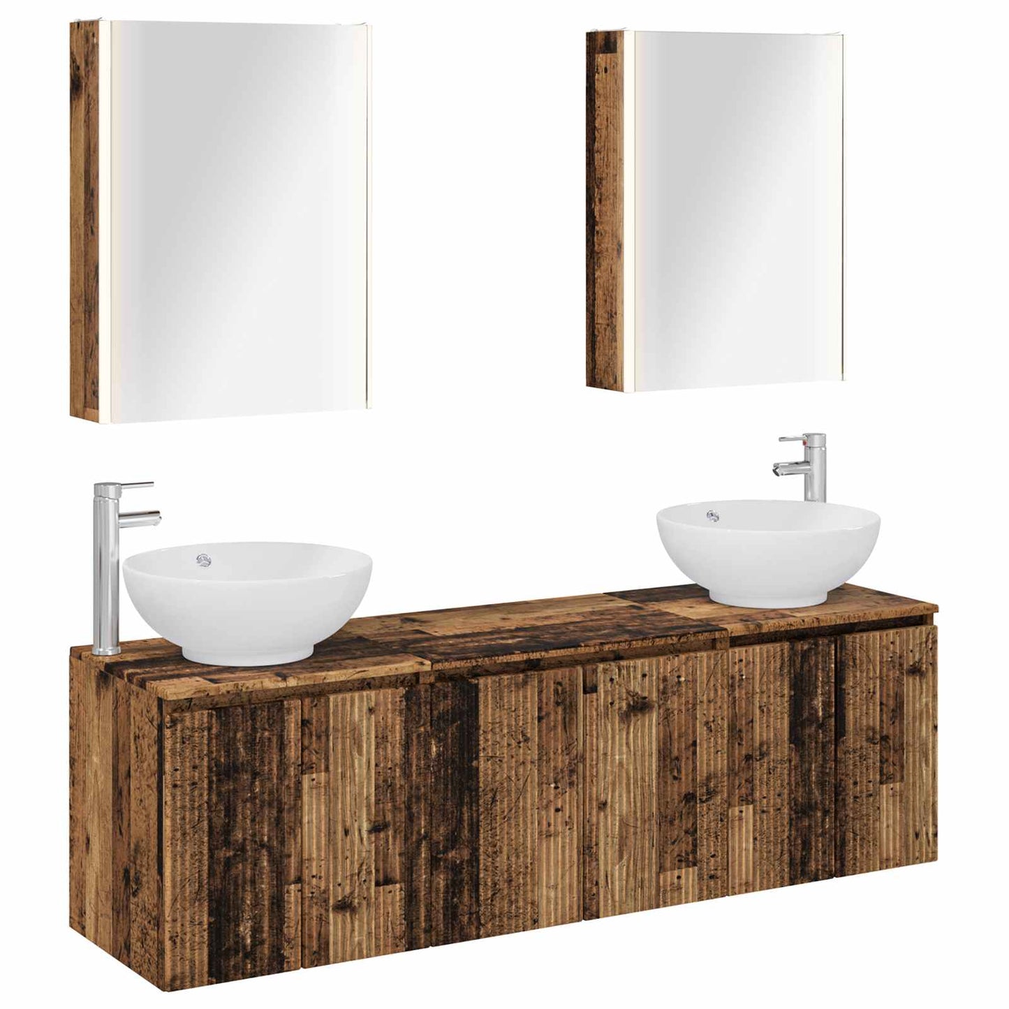 Bathroom Cabinet Set 5 pcs Old Wood Engineered Wood