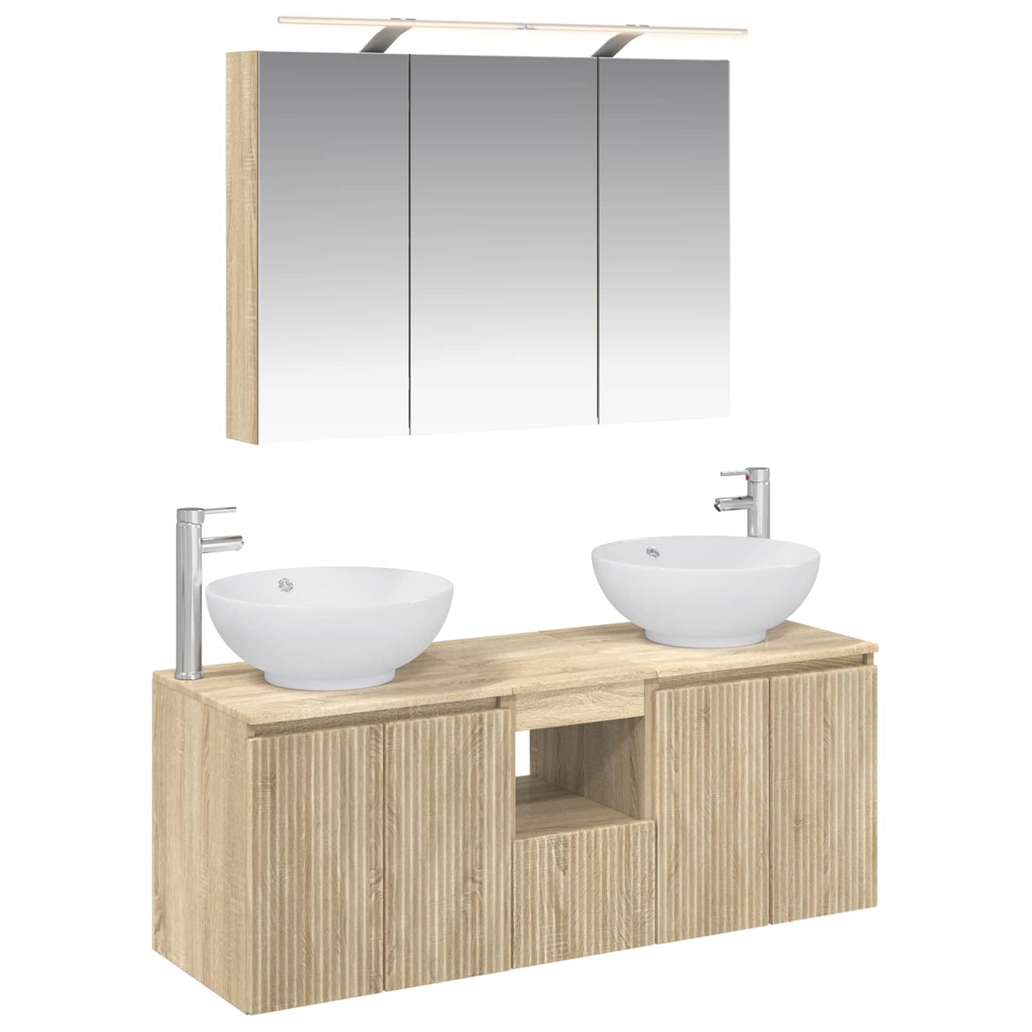Bathroom Cabinet Set 4 pcs Sonoma Oak Engineered Wood