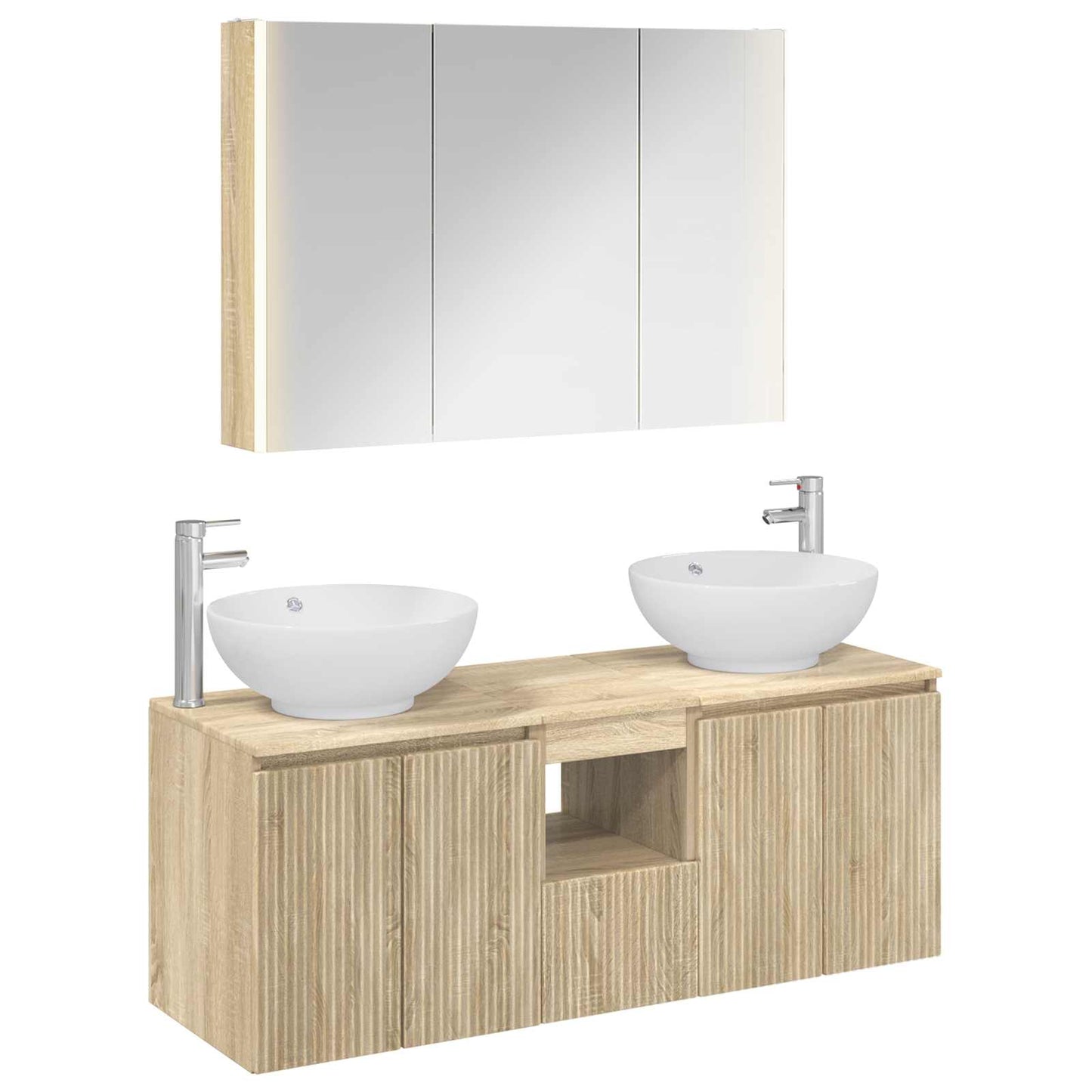 Bathroom Cabinet Set 4 pcs Sonoma Oak Engineered Wood