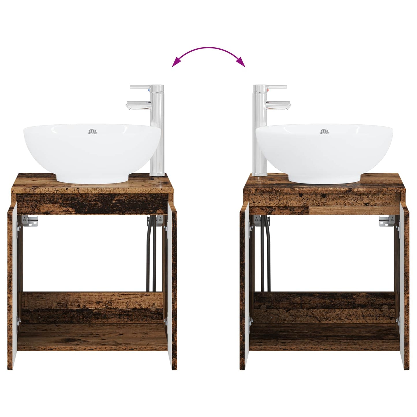Bathroom Cabinet Set 4 pcs Old Wood Engineered Wood