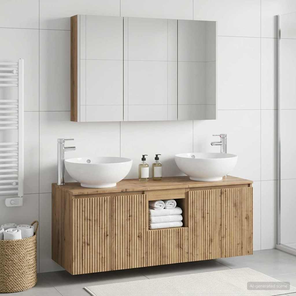Bathroom Cabinet Set 4 pcs Artisan Oak Engineered Wood