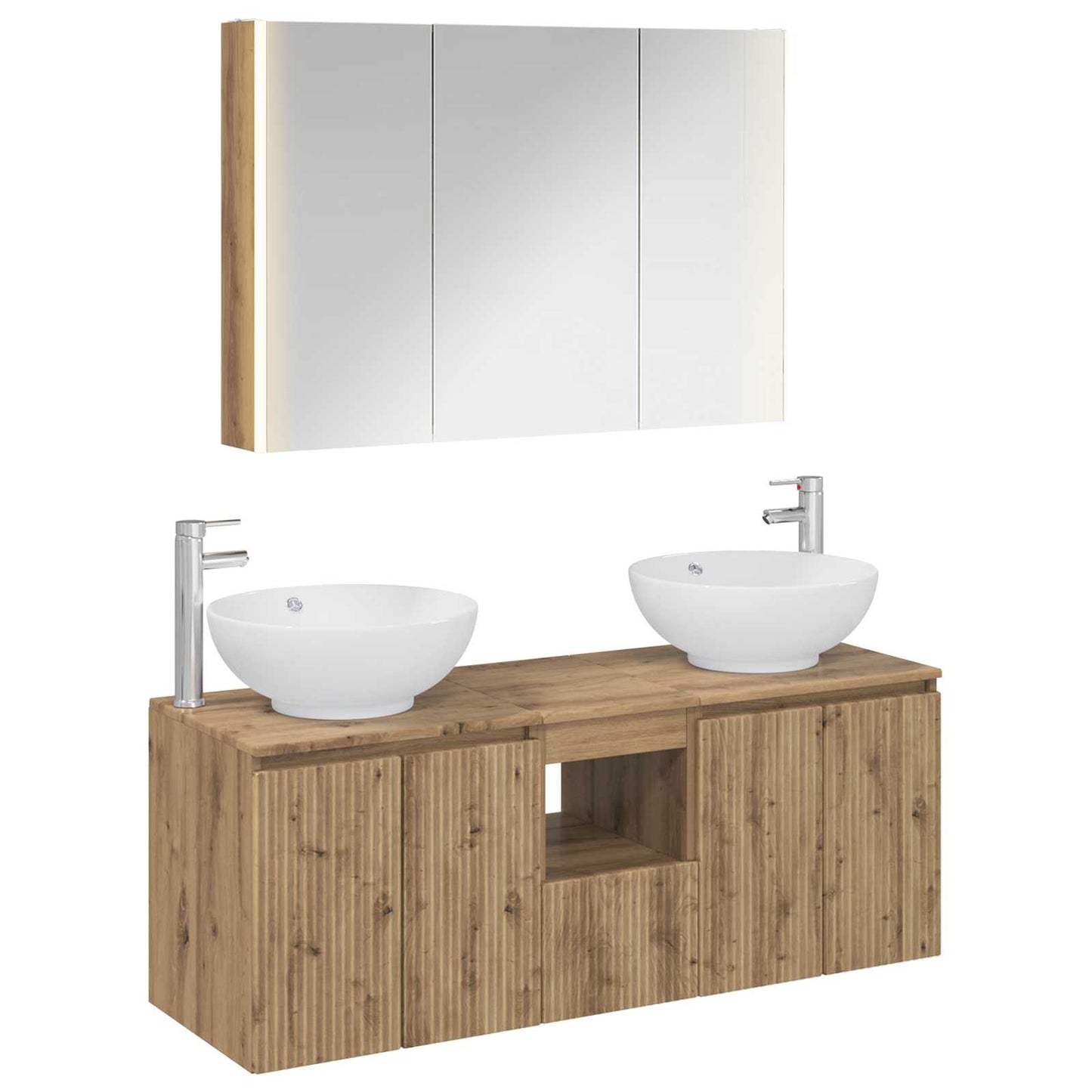 Bathroom Cabinet Set 4 pcs Artisan Oak Engineered Wood