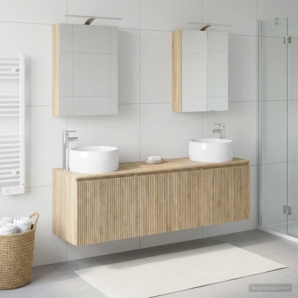 Bathroom Cabinet Set 5 pcs Sonoma Oak Engineered Wood