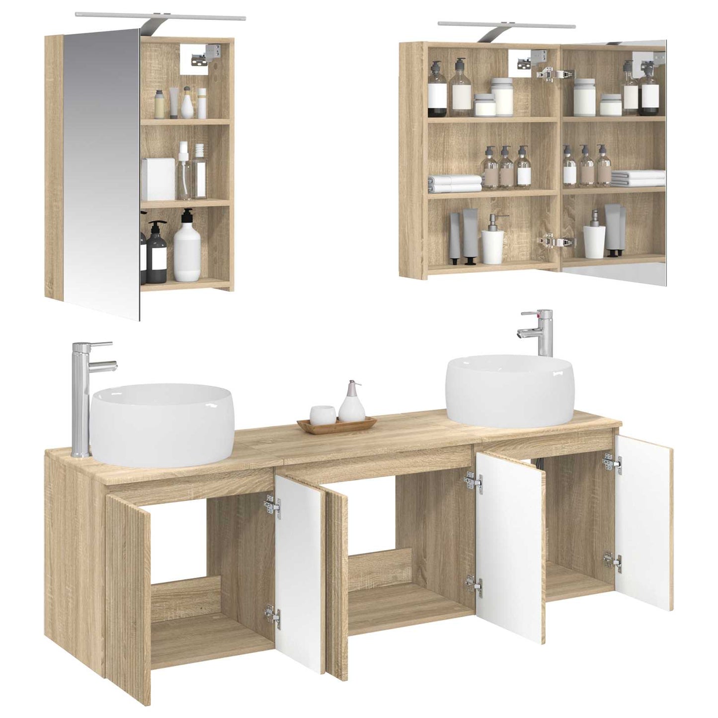 Bathroom Cabinet Set 5 pcs Sonoma Oak Engineered Wood