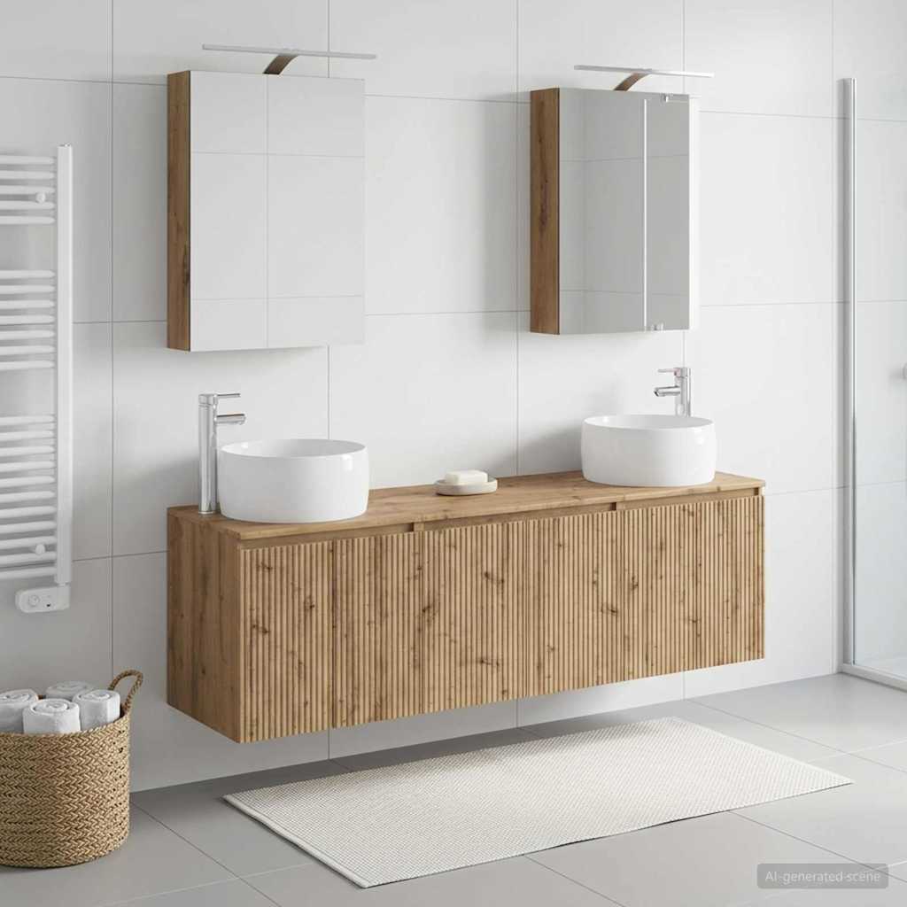 Bathroom Cabinet Set 5 pcs Artisan Oak Engineered Wood