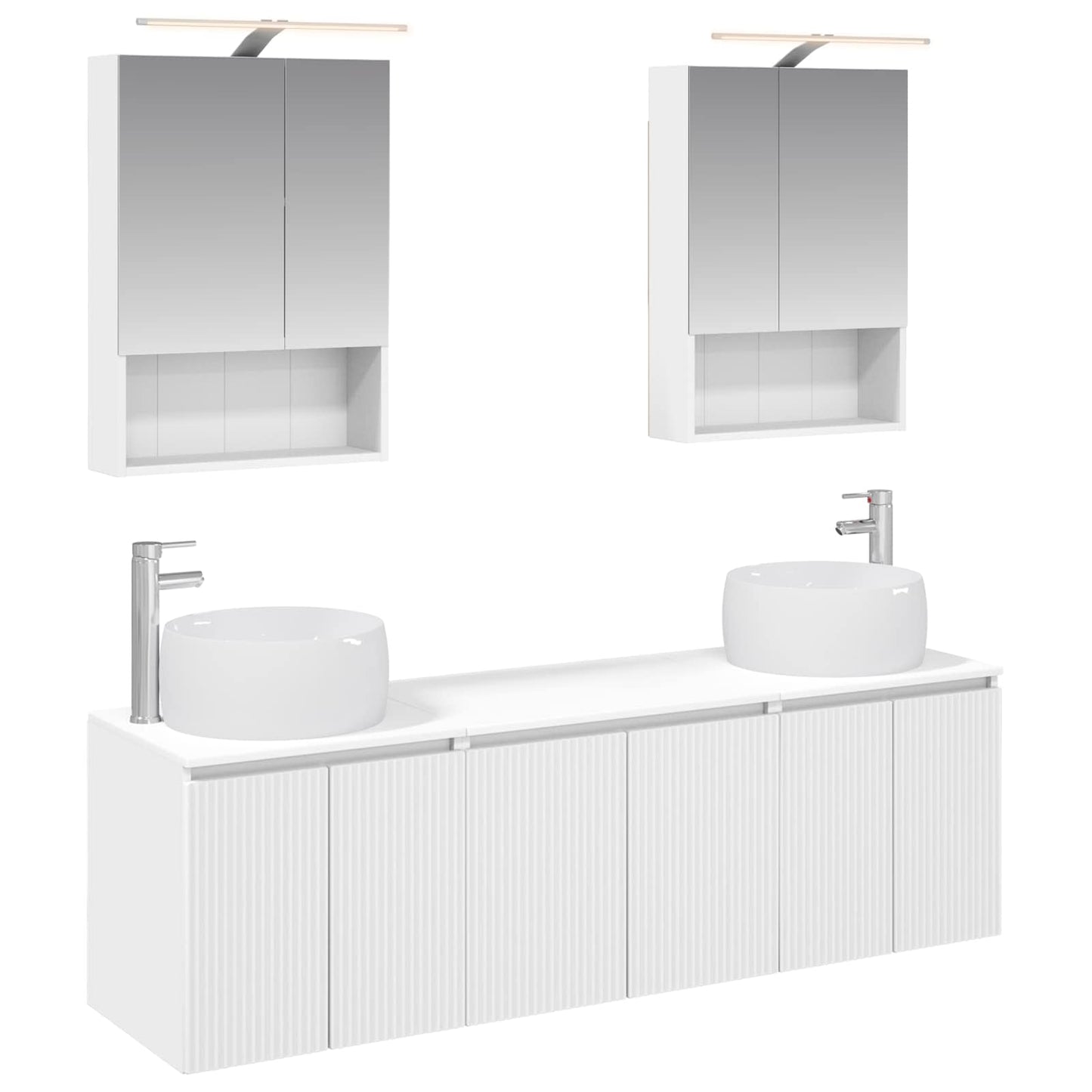 Bathroom Cabinet Set 5 pcs White Engineered Wood