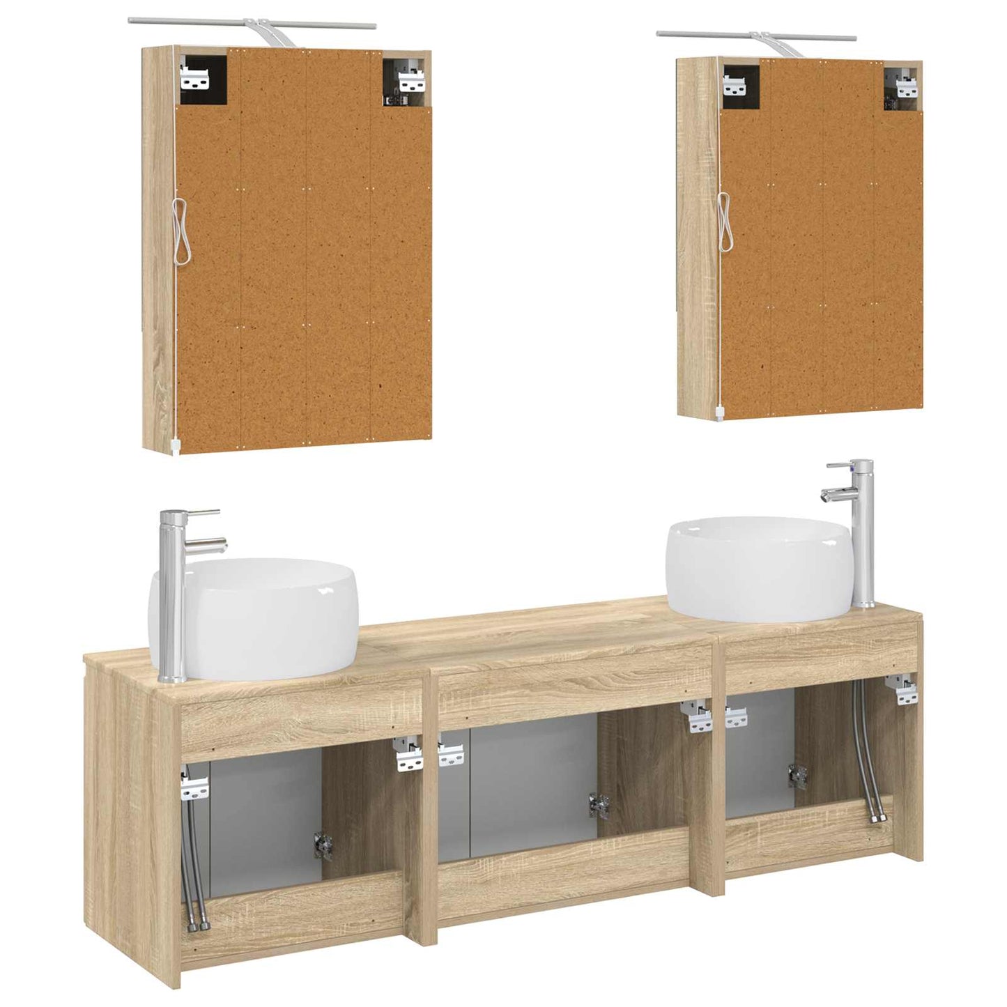 Bathroom Cabinet Set 5 pcs Sonoma Oak Engineered Wood