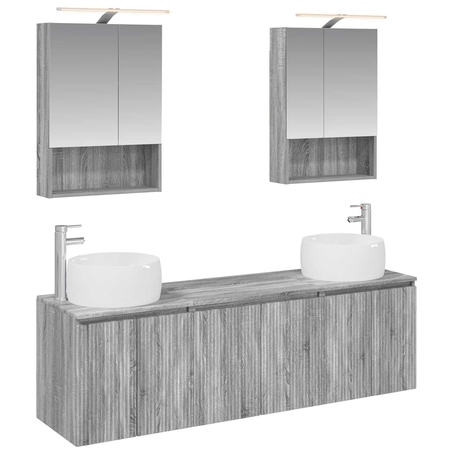 Bathroom Cabinet Set 5 pcs Grey Sonoma Engineered Wood