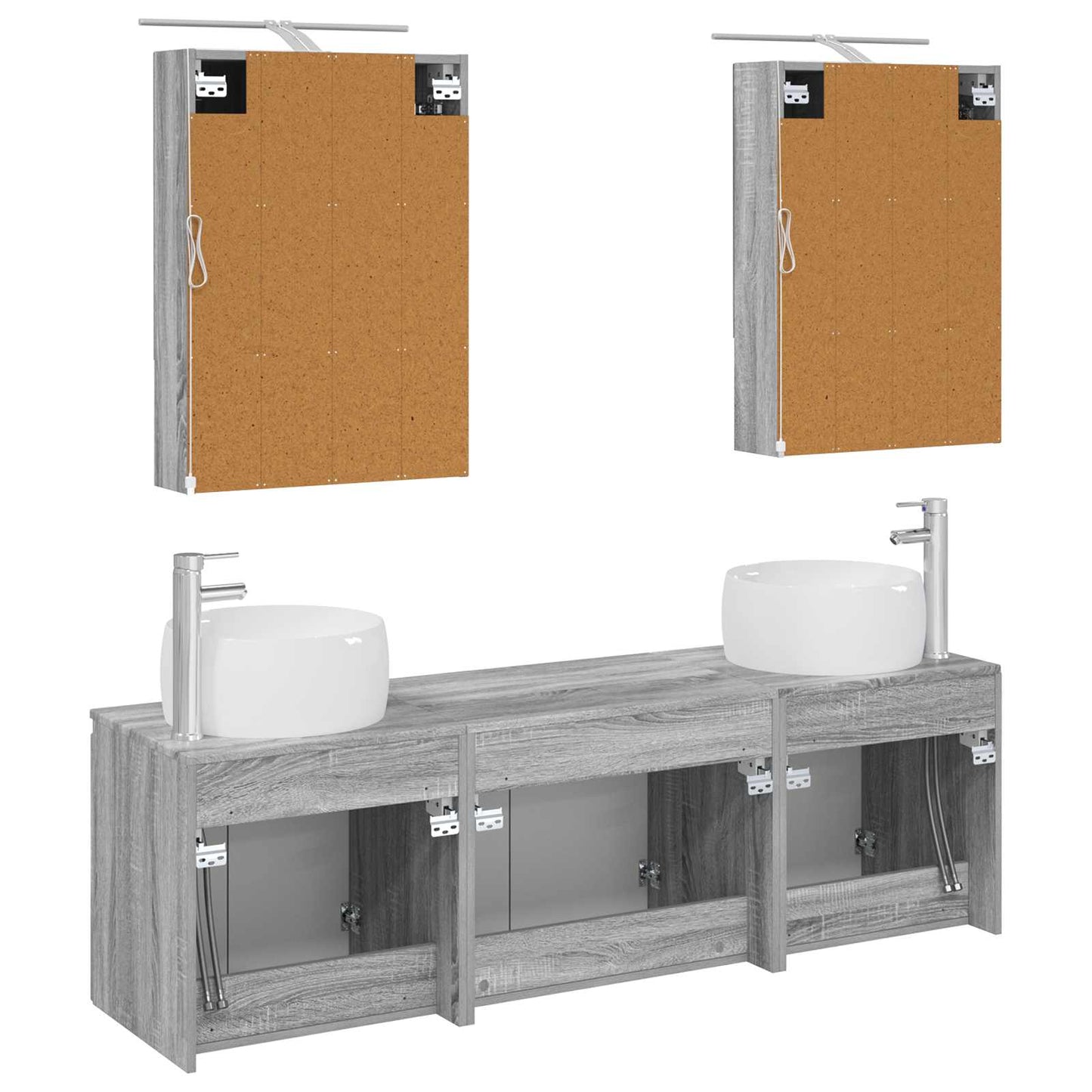 Bathroom Cabinet Set 5 pcs Grey Sonoma Engineered Wood