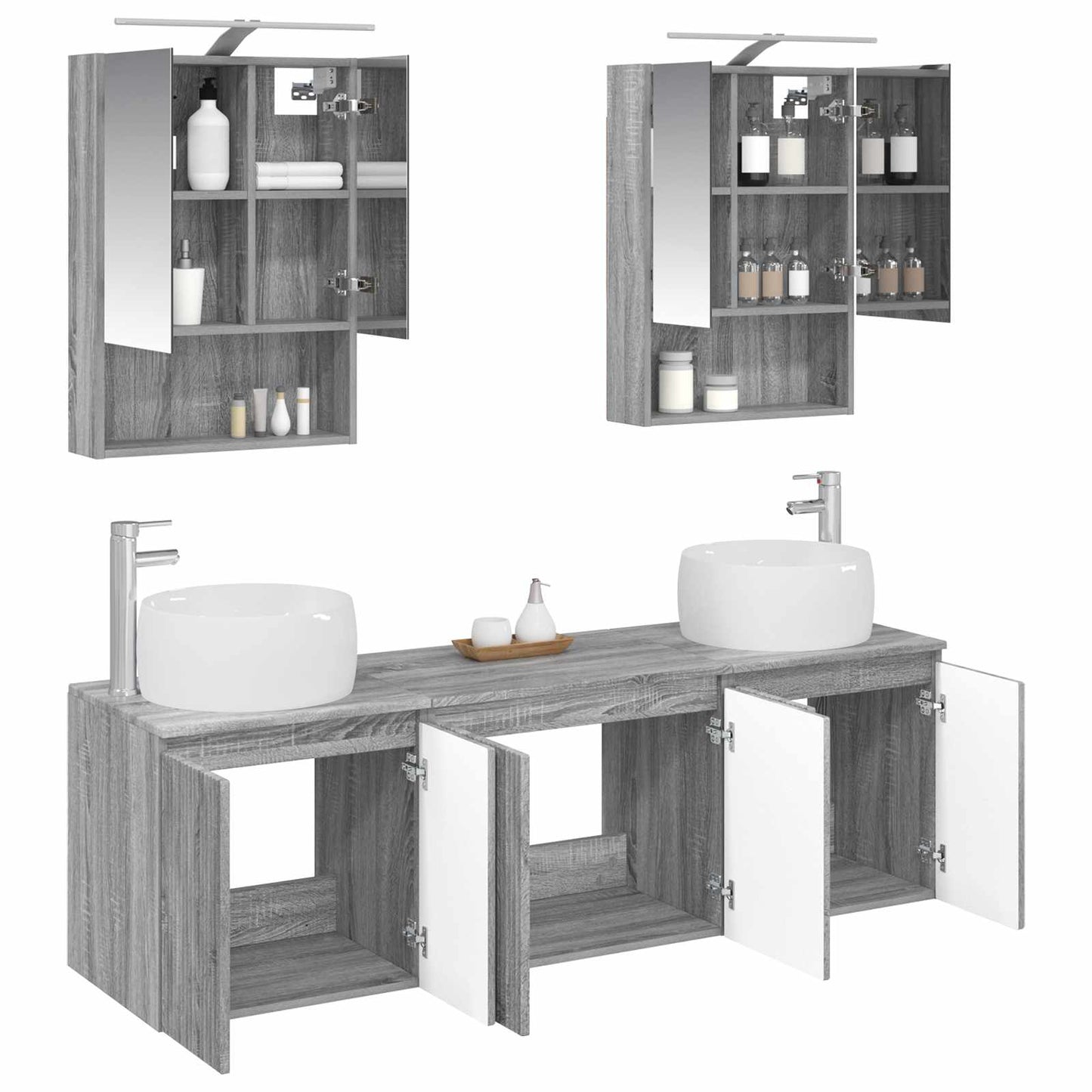 Bathroom Cabinet Set 5 pcs Grey Sonoma Engineered Wood