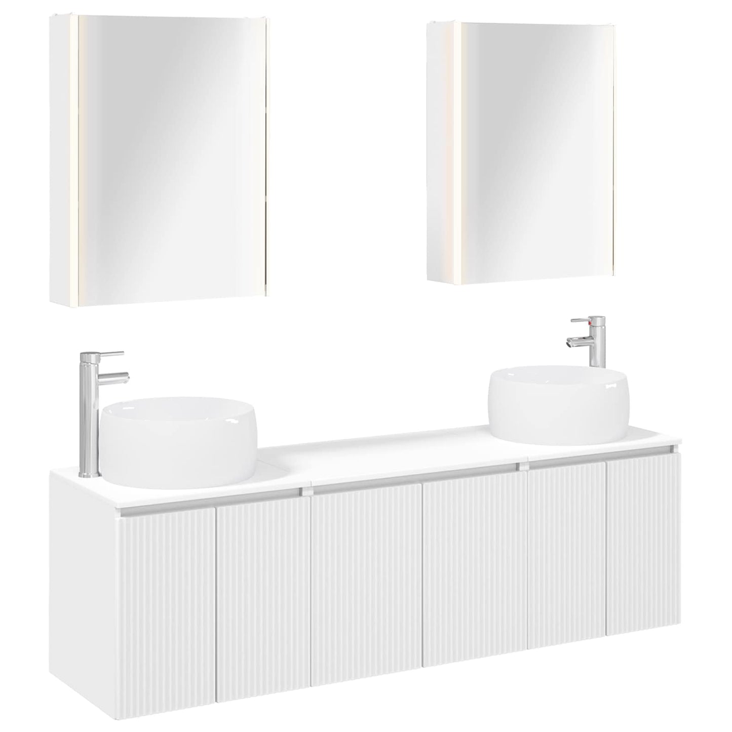 Bathroom Cabinet Set 5 pcs White Engineered Wood
