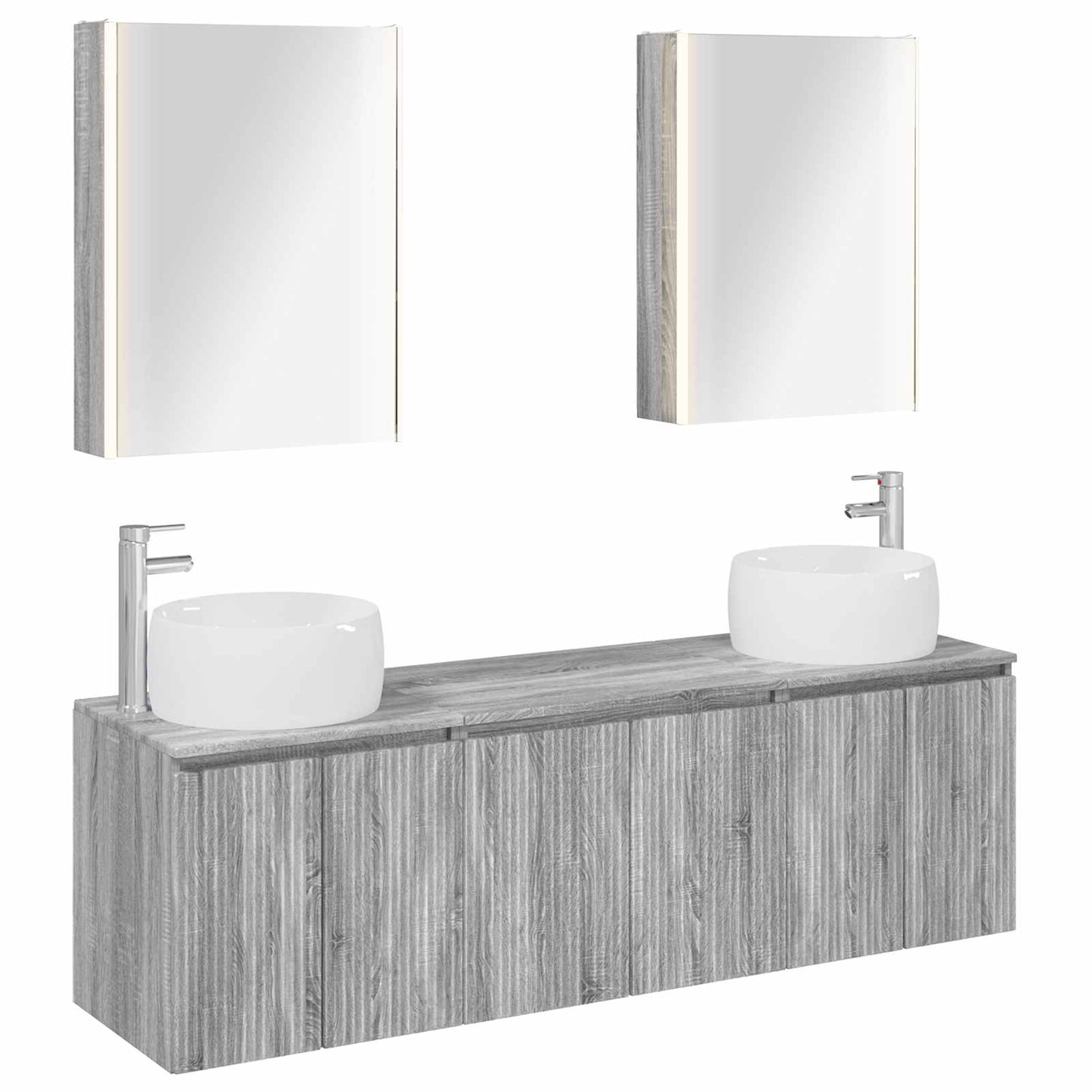 Bathroom Cabinet Set 5 pcs Grey Sonoma Engineered Wood