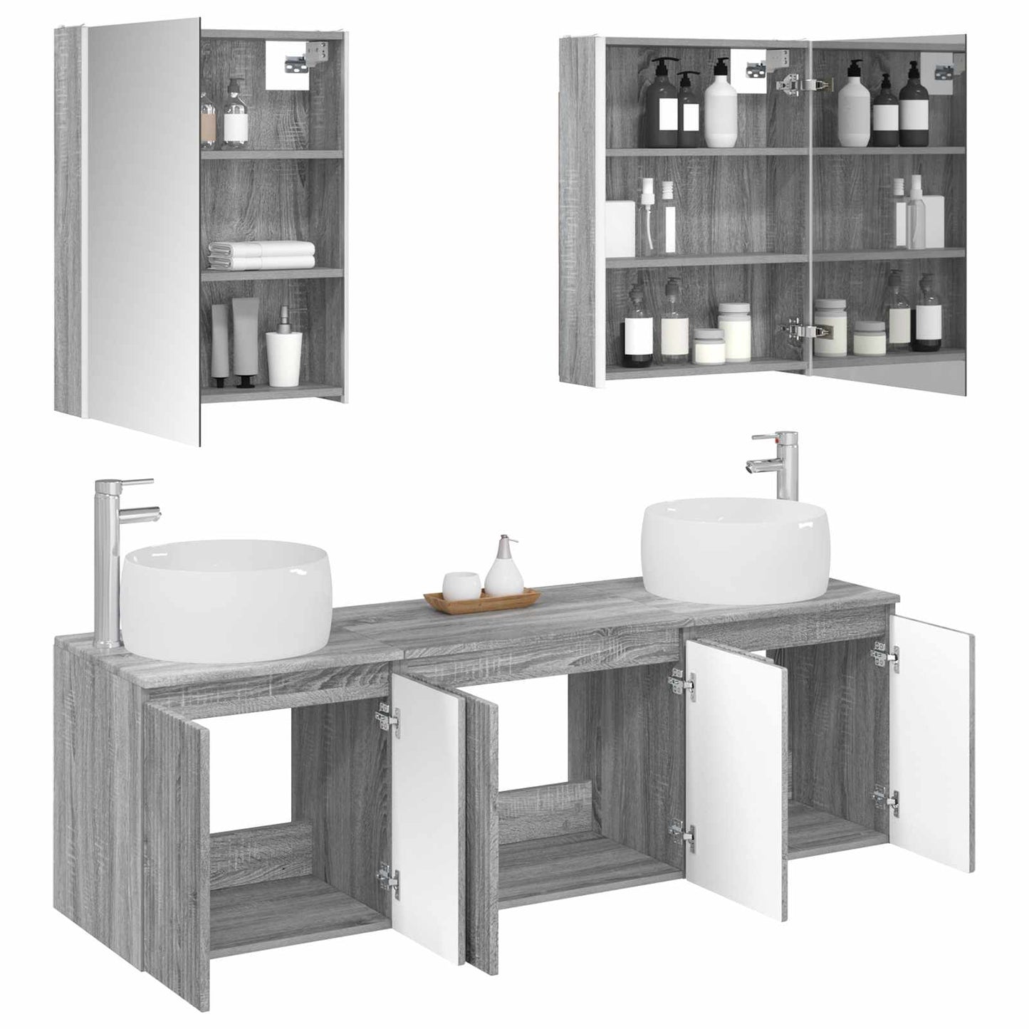 Bathroom Cabinet Set 5 pcs Grey Sonoma Engineered Wood