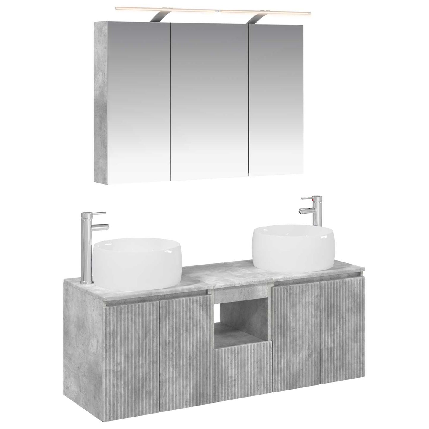 Bathroom Cabinet Set 4 pcs Concrete Grey Engineered Wood