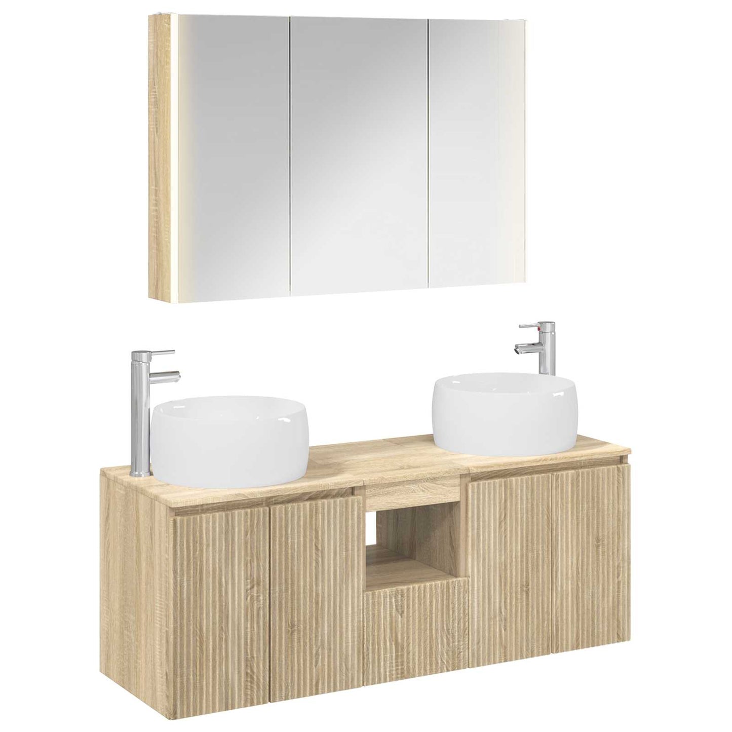 Bathroom Cabinet Set 4 pcs Sonoma Oak Engineered Wood