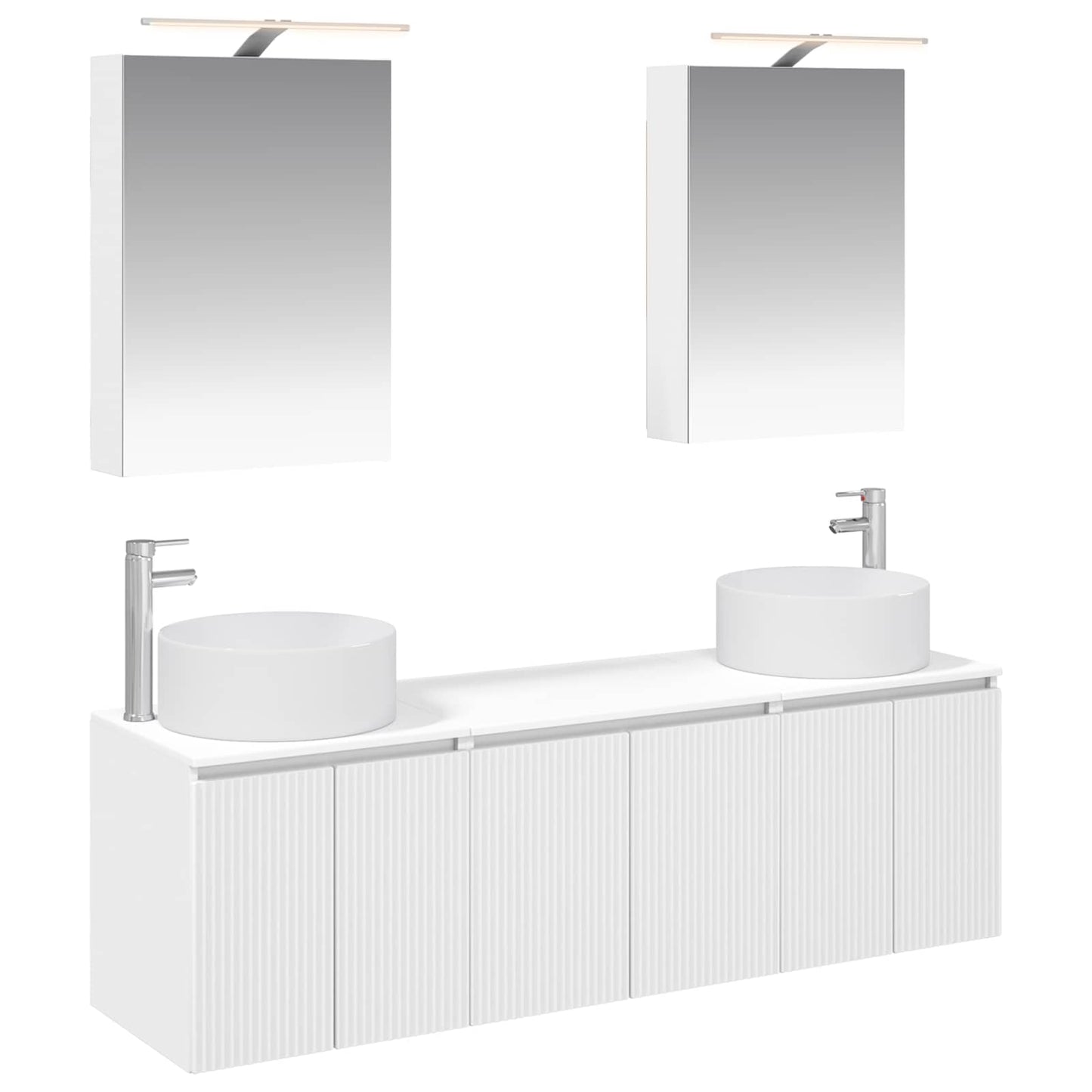 Bathroom Cabinet Set 5 pcs White Engineered Wood