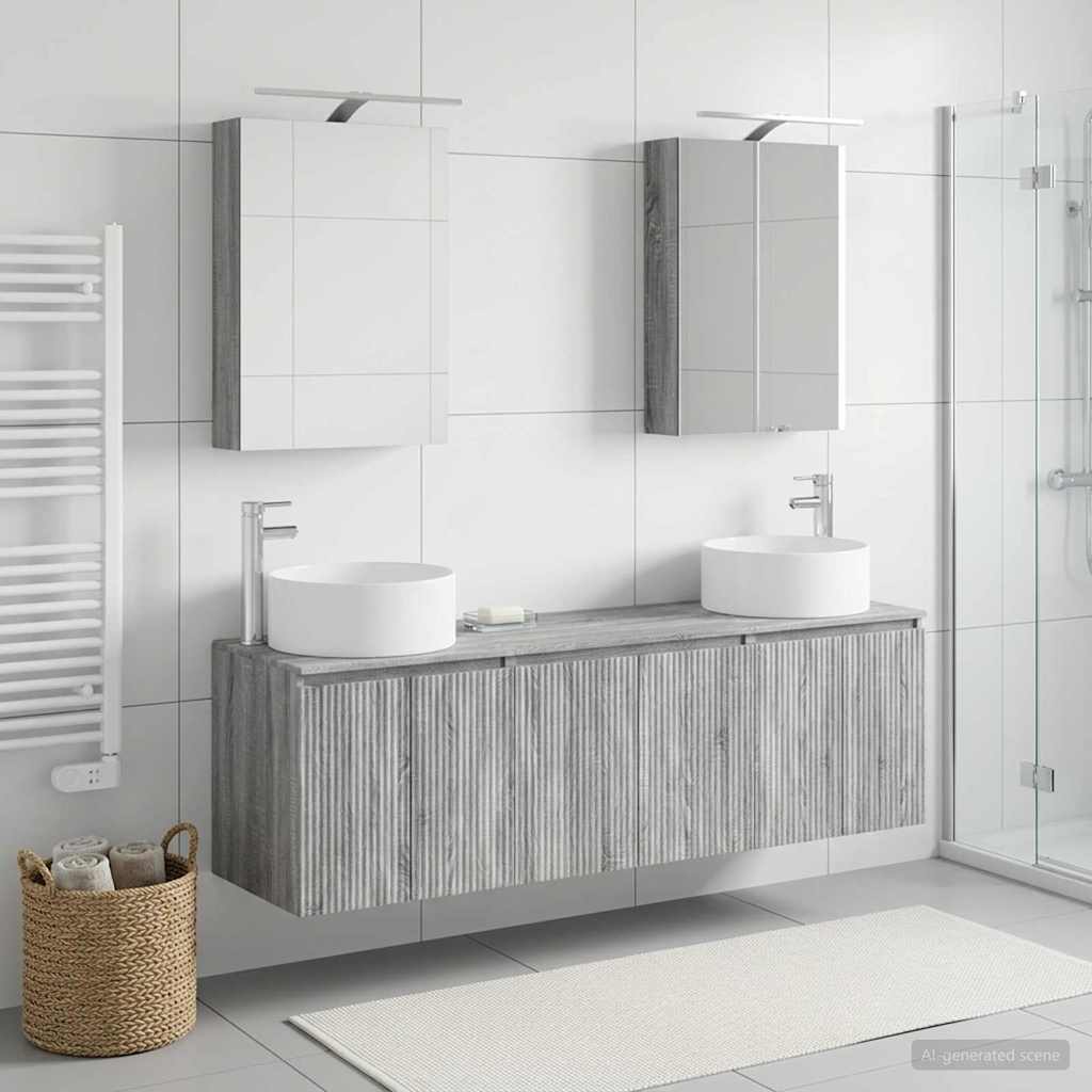 Bathroom Cabinet Set 5 pcs Grey Sonoma Engineered Wood