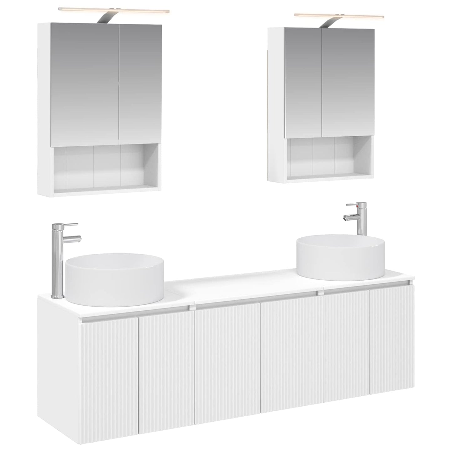 Bathroom Cabinet Set 5 pcs White Engineered Wood