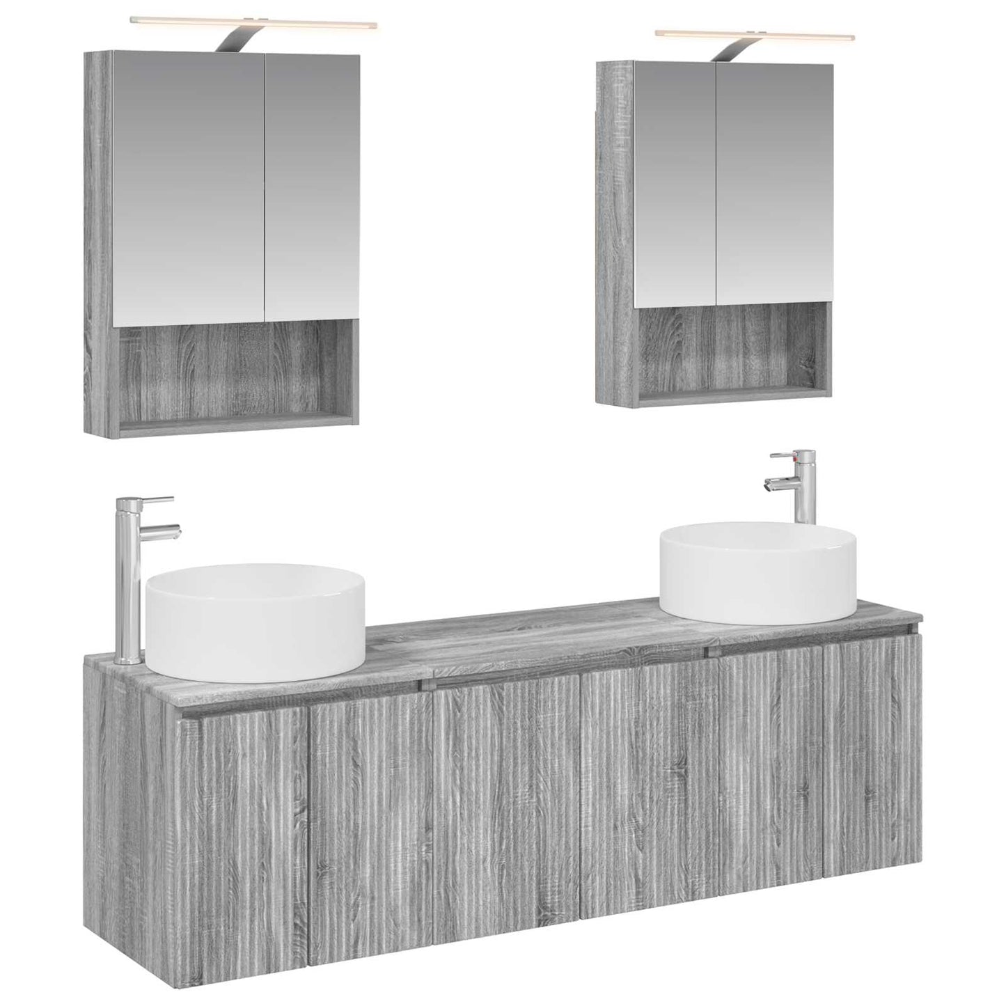 Bathroom Cabinet Set 5 pcs Grey Sonoma Engineered Wood