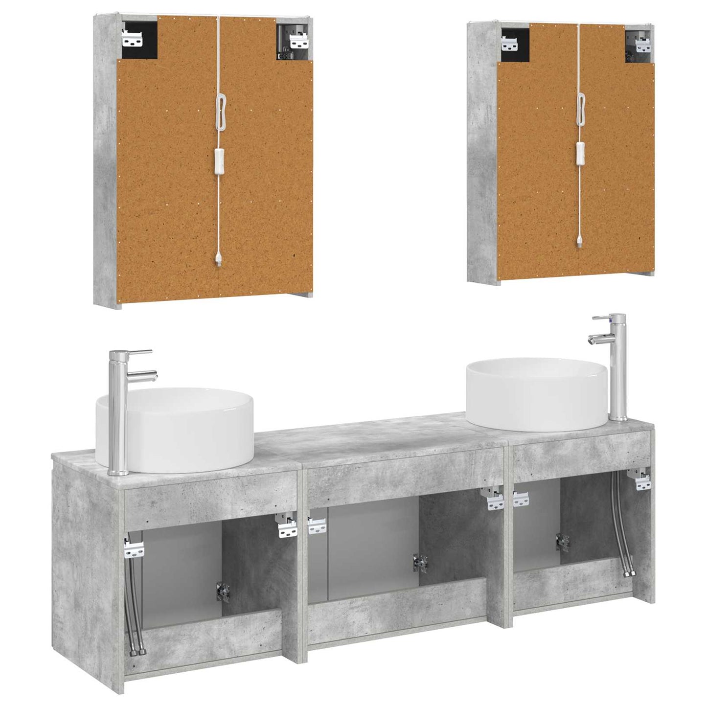 Bathroom Cabinet Set 5 pcs Concrete Grey Engineered Wood
