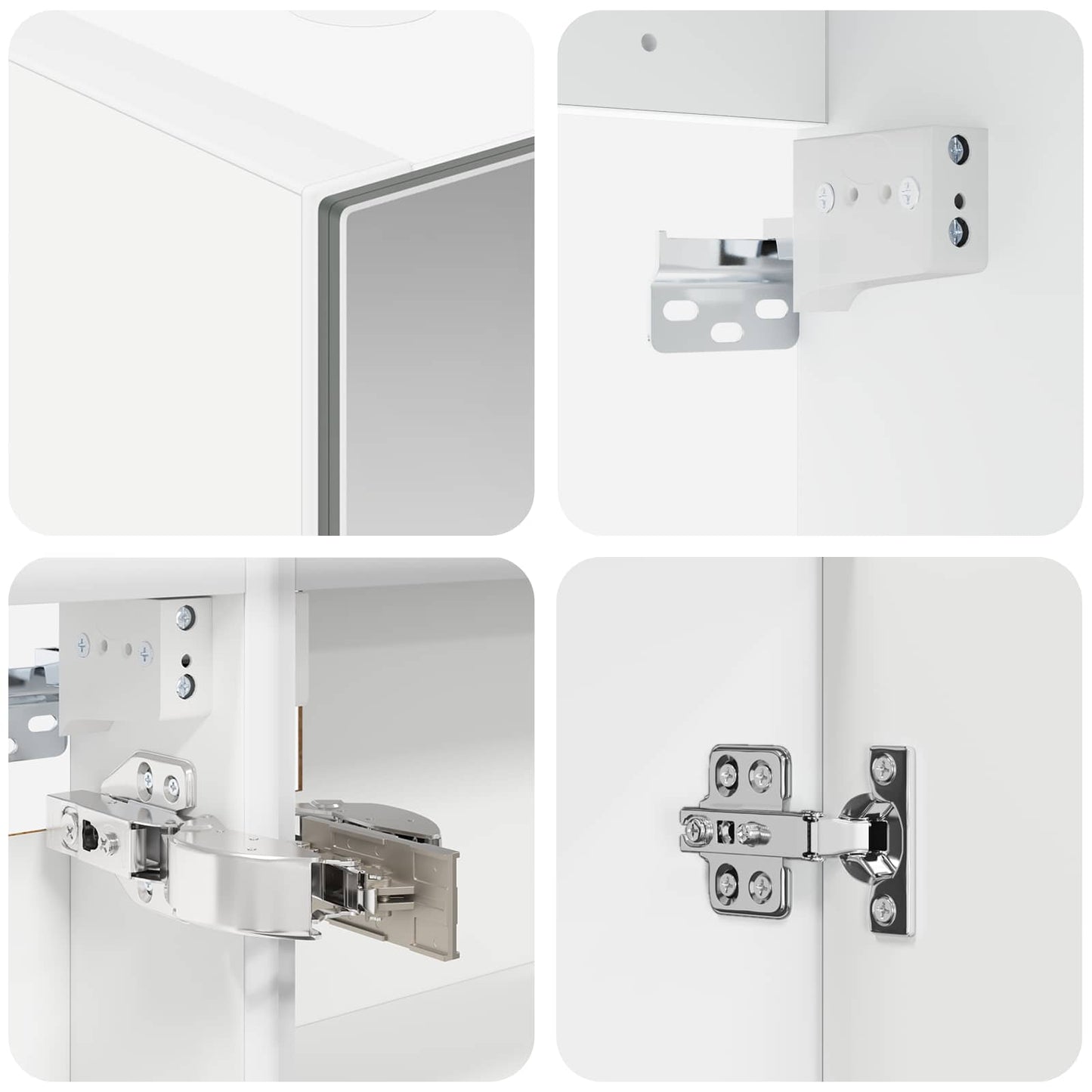 Bathroom Cabinet Set 4 pcs White 100 x 14.5 x 70 cm