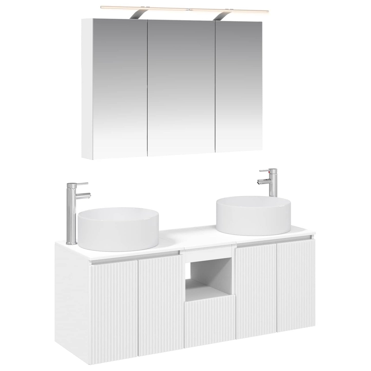 Bathroom Cabinet Set 4 pcs White 100 x 14.5 x 70 cm