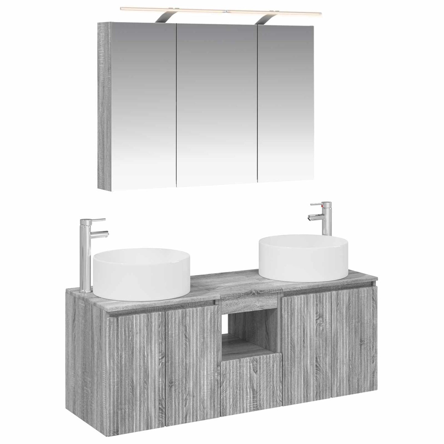 Bathroom Cabinet Set 4 pcs Grey Sonoma 100 x 14.5 x 70 cm
