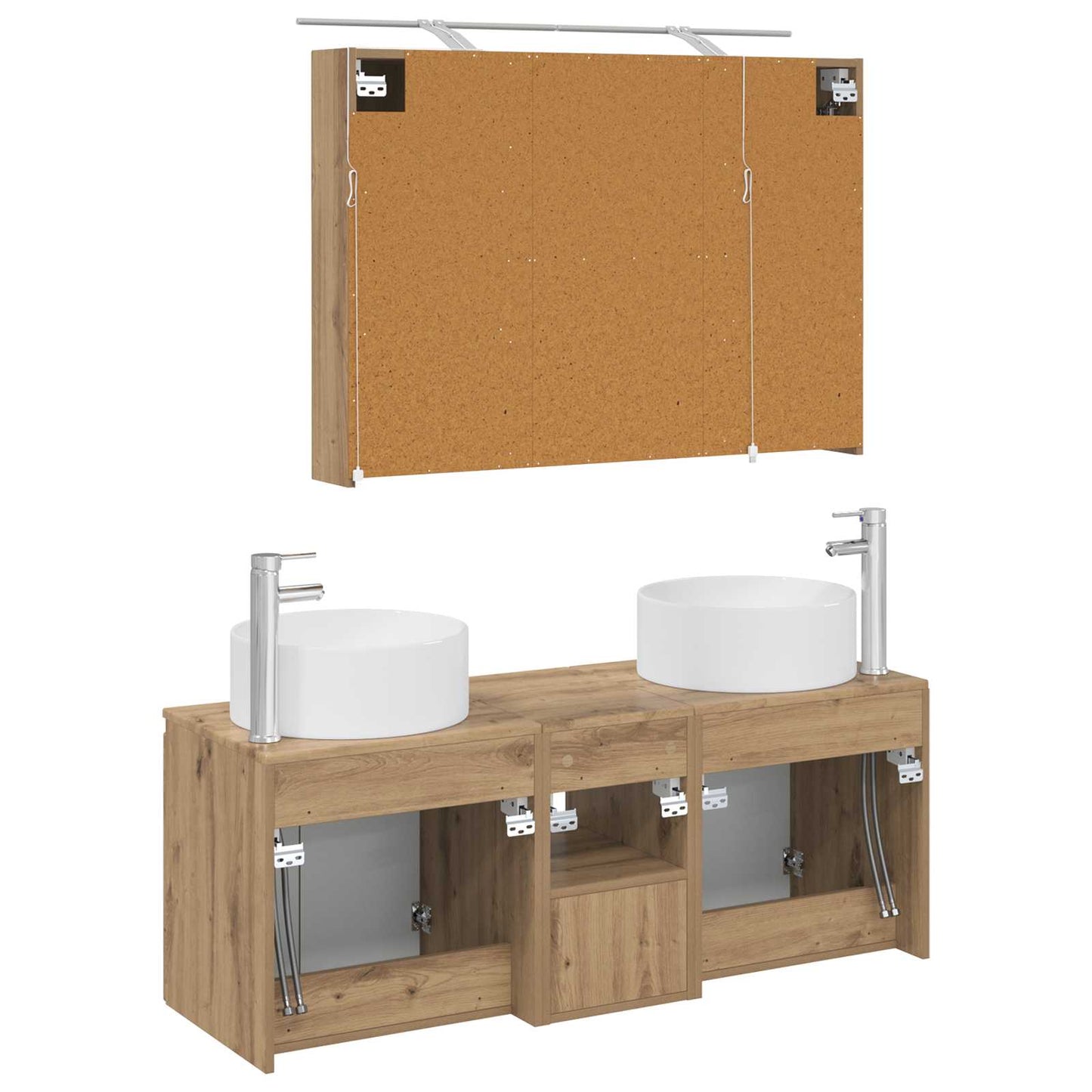 Bathroom Cabinet Set 4 pcs Artisan Oak 100 x 14.5 x 70 cm