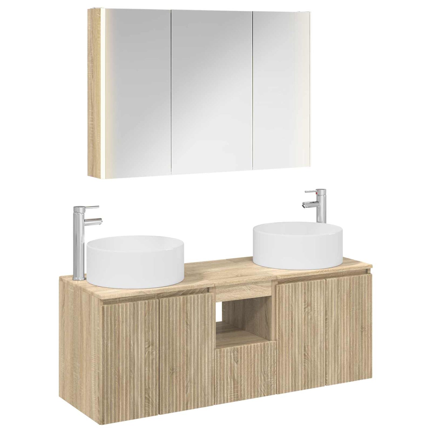 Bathroom Cabinet Set 4 pcs Sonoma Oak 103.5 x 15.5 x 70 cm