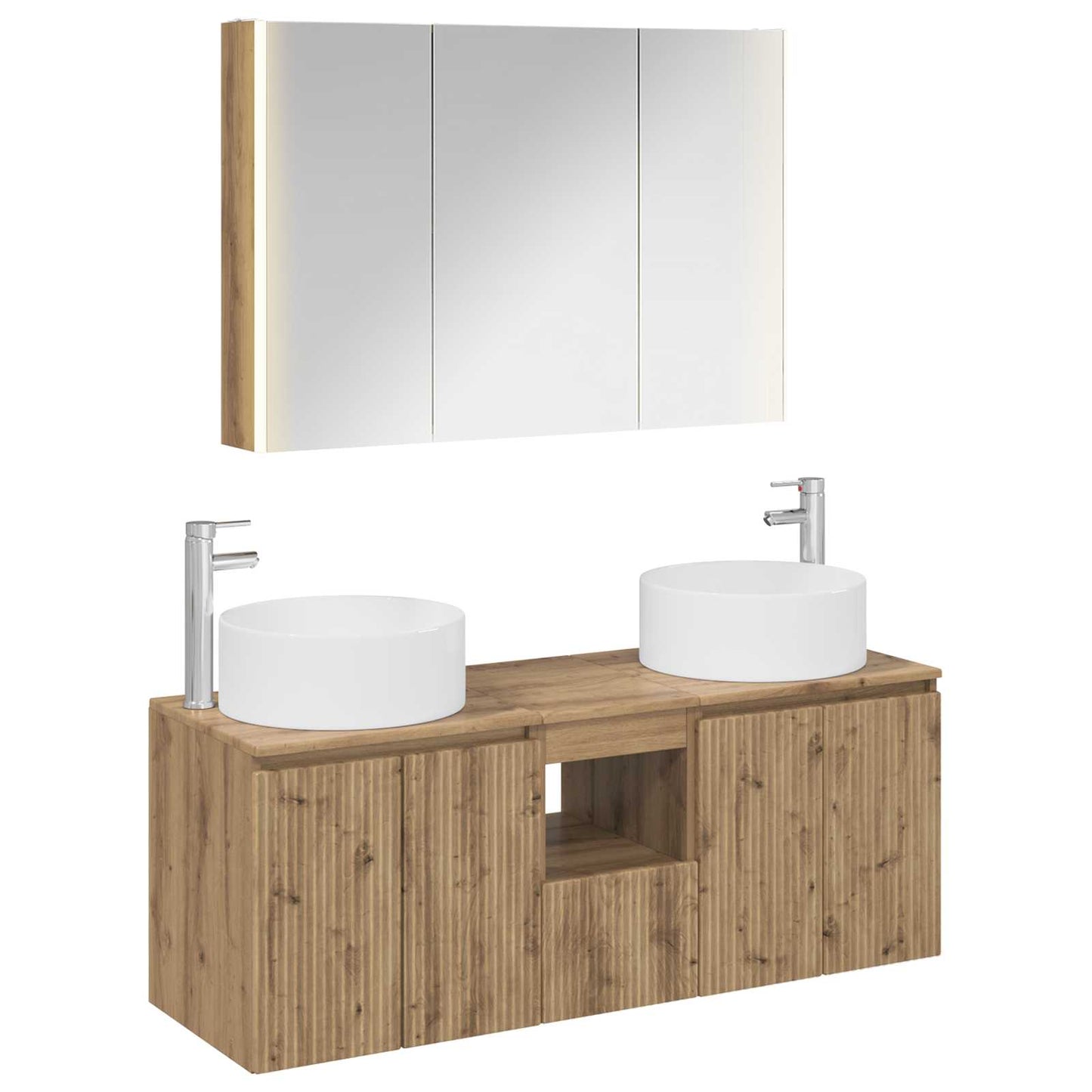 Bathroom Cabinet Set 4 pcs Artisan Oak 103.5 x 15.5 x 70 cm