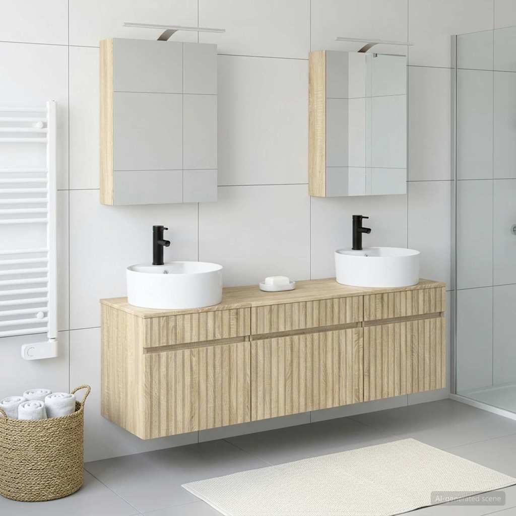 Bathroom Cabinet Set 5 pcs Sonoma Oak Engineered Wood
