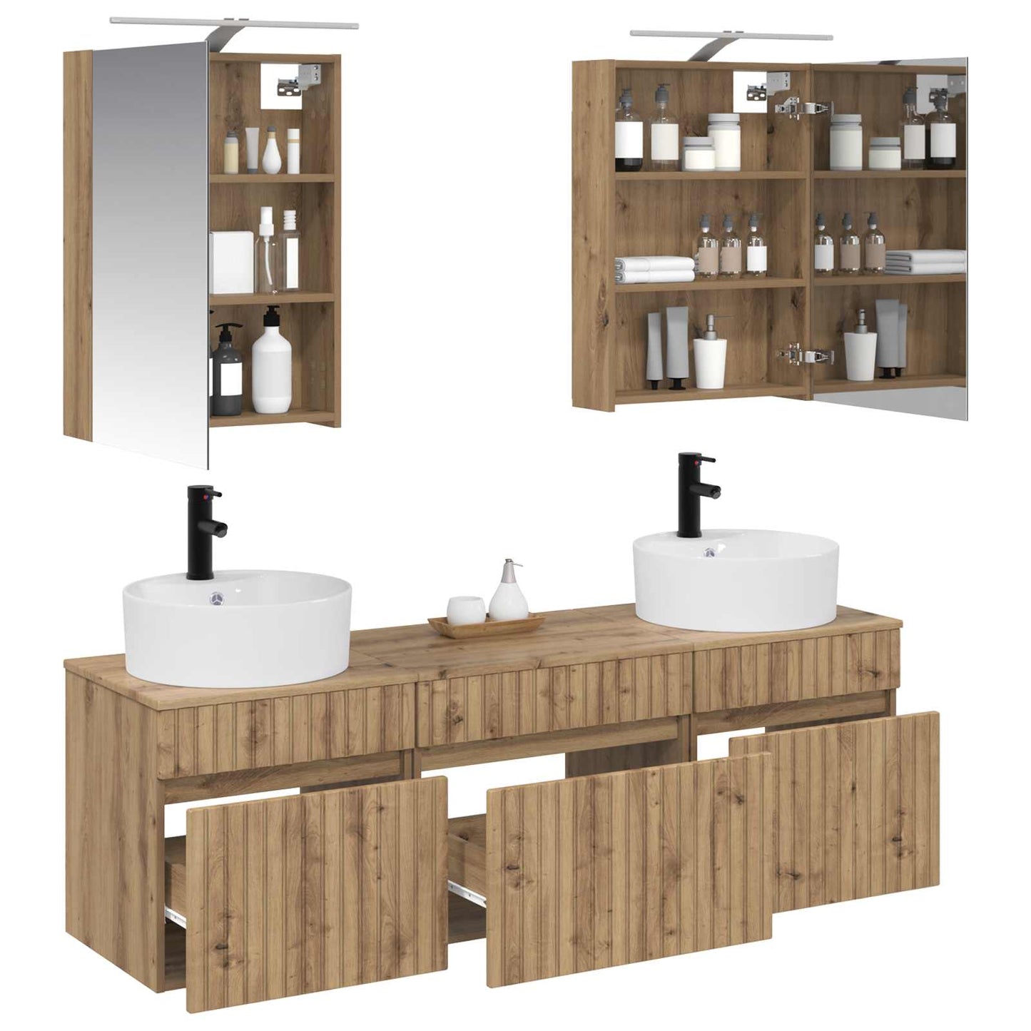 Bathroom Cabinet Set 5 pcs Artisan Oak 50 x 14.5 x 70 cm
