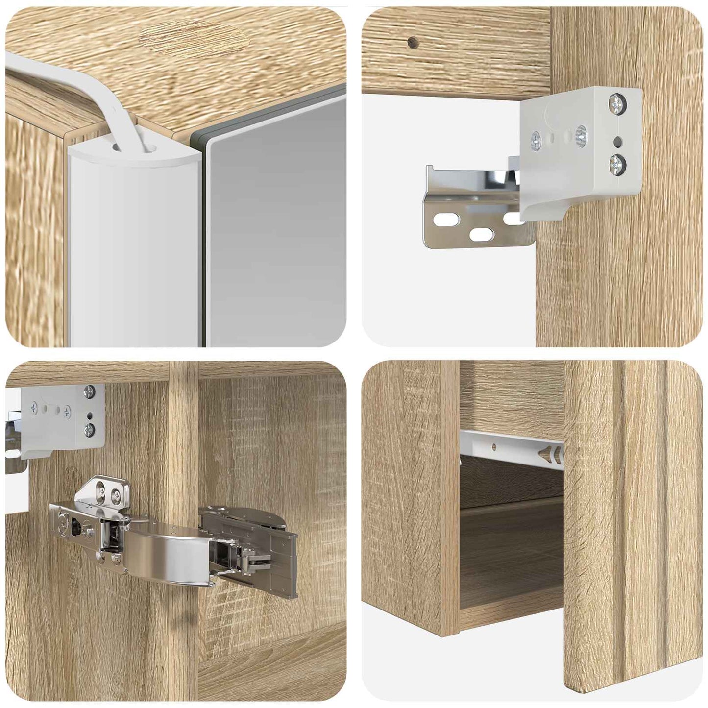 Bathroom Cabinet Set 5 pcs Sonoma Oak 53 x 15.5 x 70 cm
