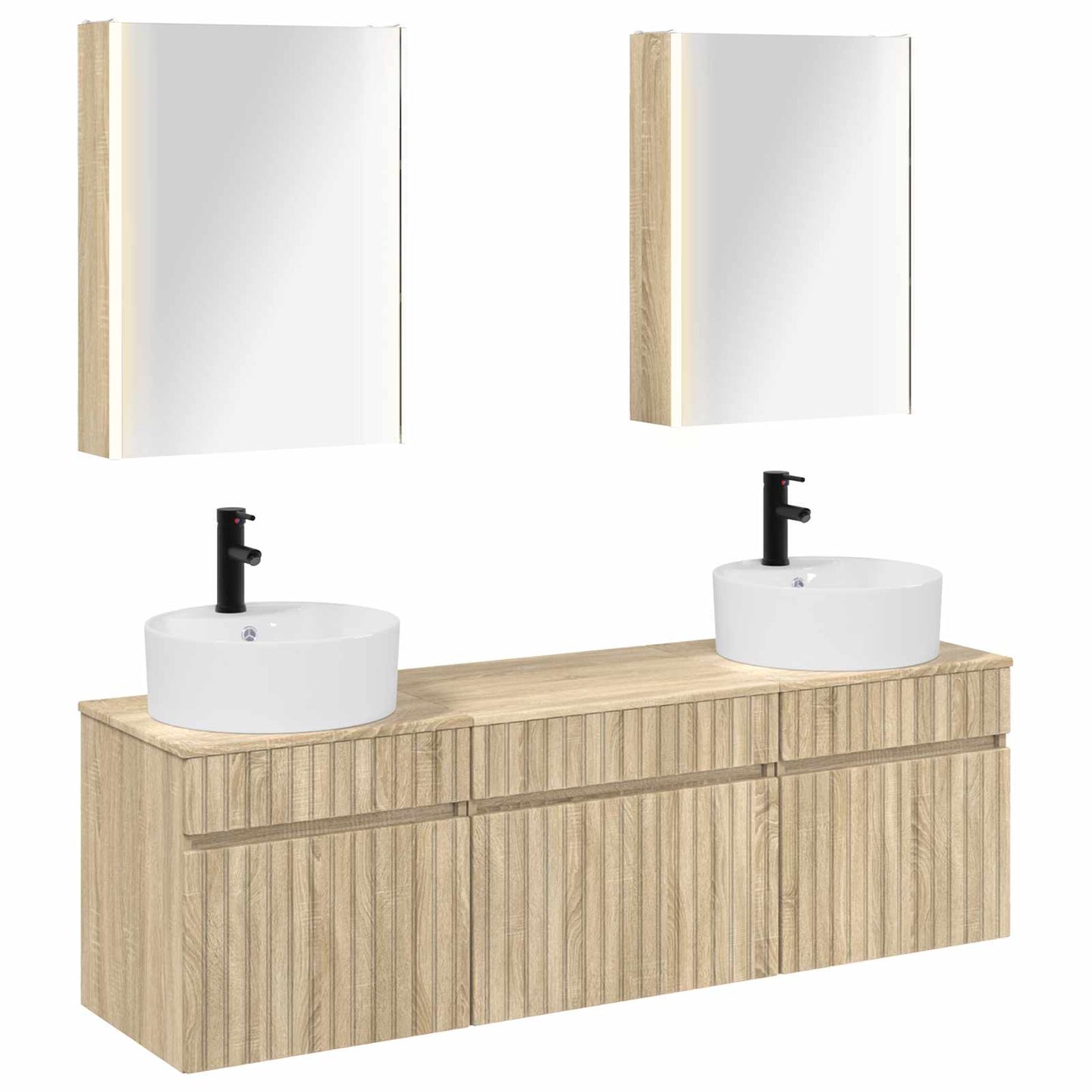 Bathroom Cabinet Set 5 pcs Sonoma Oak 53 x 15.5 x 70 cm