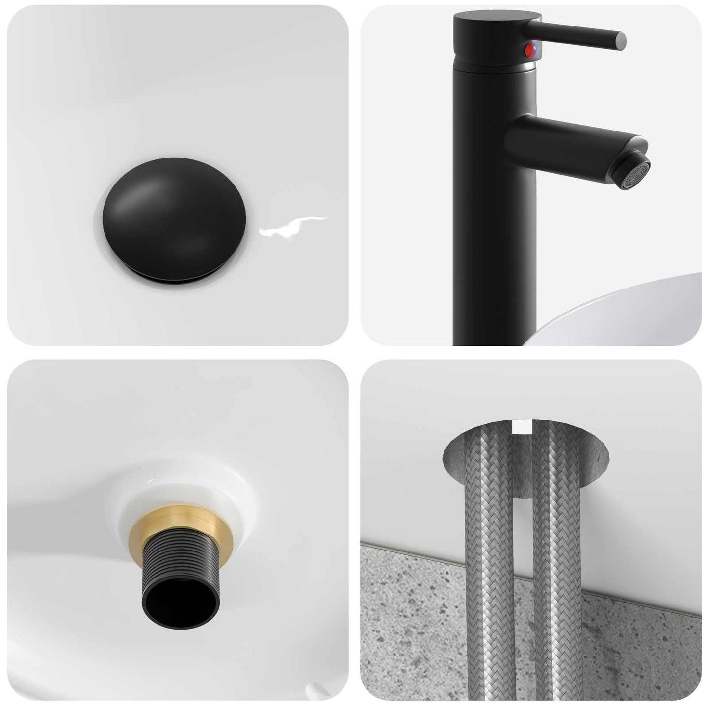 Bathroom Cabinet Set 5 pcs Concrete Grey 53 x 15.5 x 70 cm