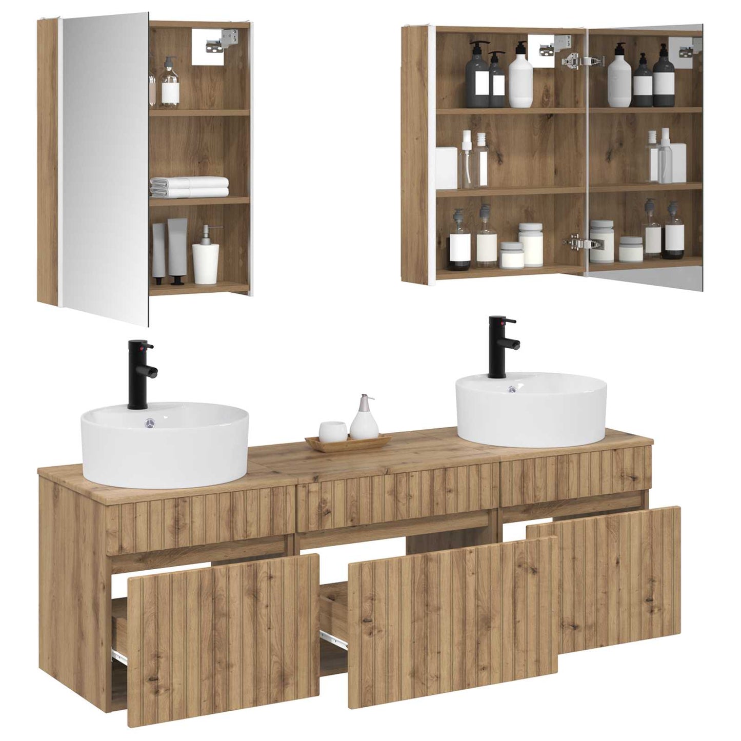 Bathroom Cabinet Set 5 pcs Artisan Oak 53 x 15.5 x 70 cm
