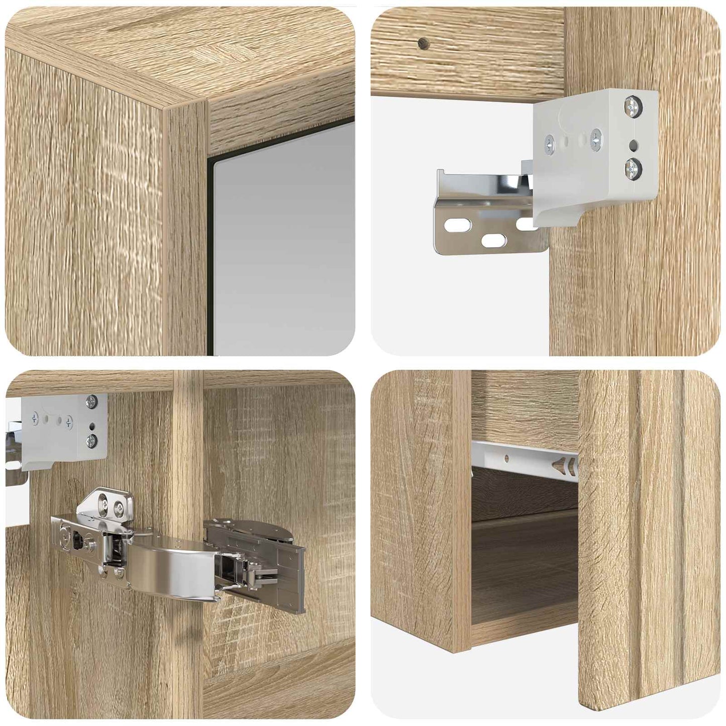 Bathroom Cabinet Set 4 pcs Sonoma Oak Engineered Wood