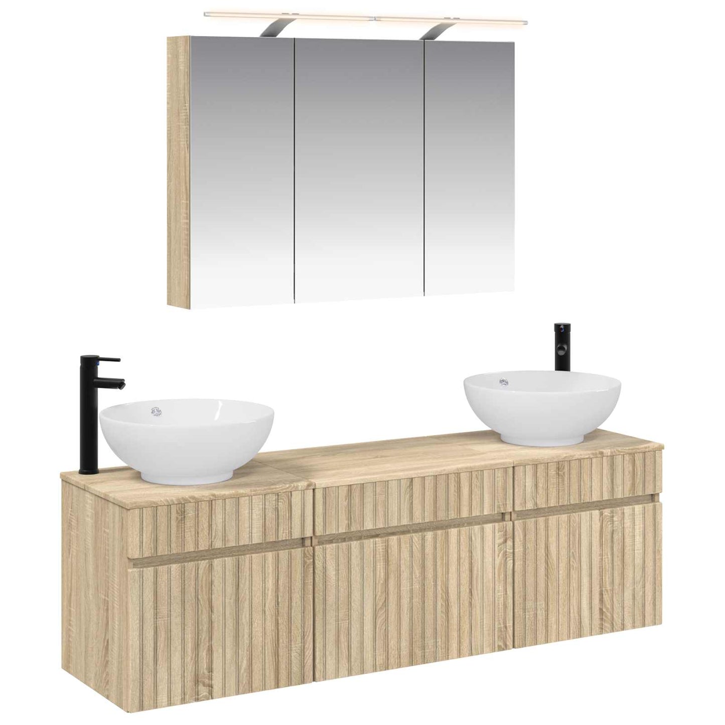 Bathroom Cabinet Set 4 pcs Sonoma Oak Engineered Wood