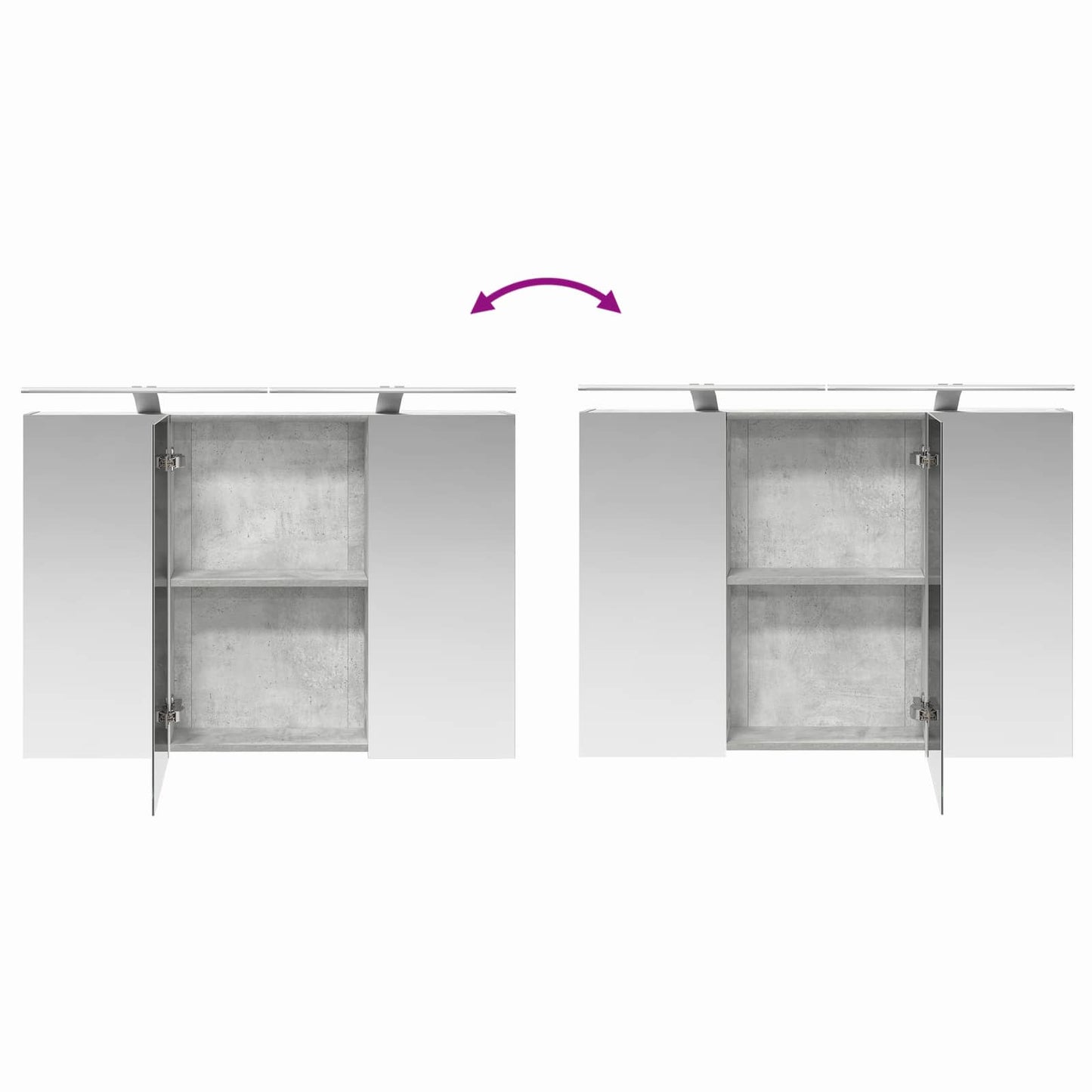 Bathroom Cabinet Set 4 pcs Concrete Grey Engineered Wood