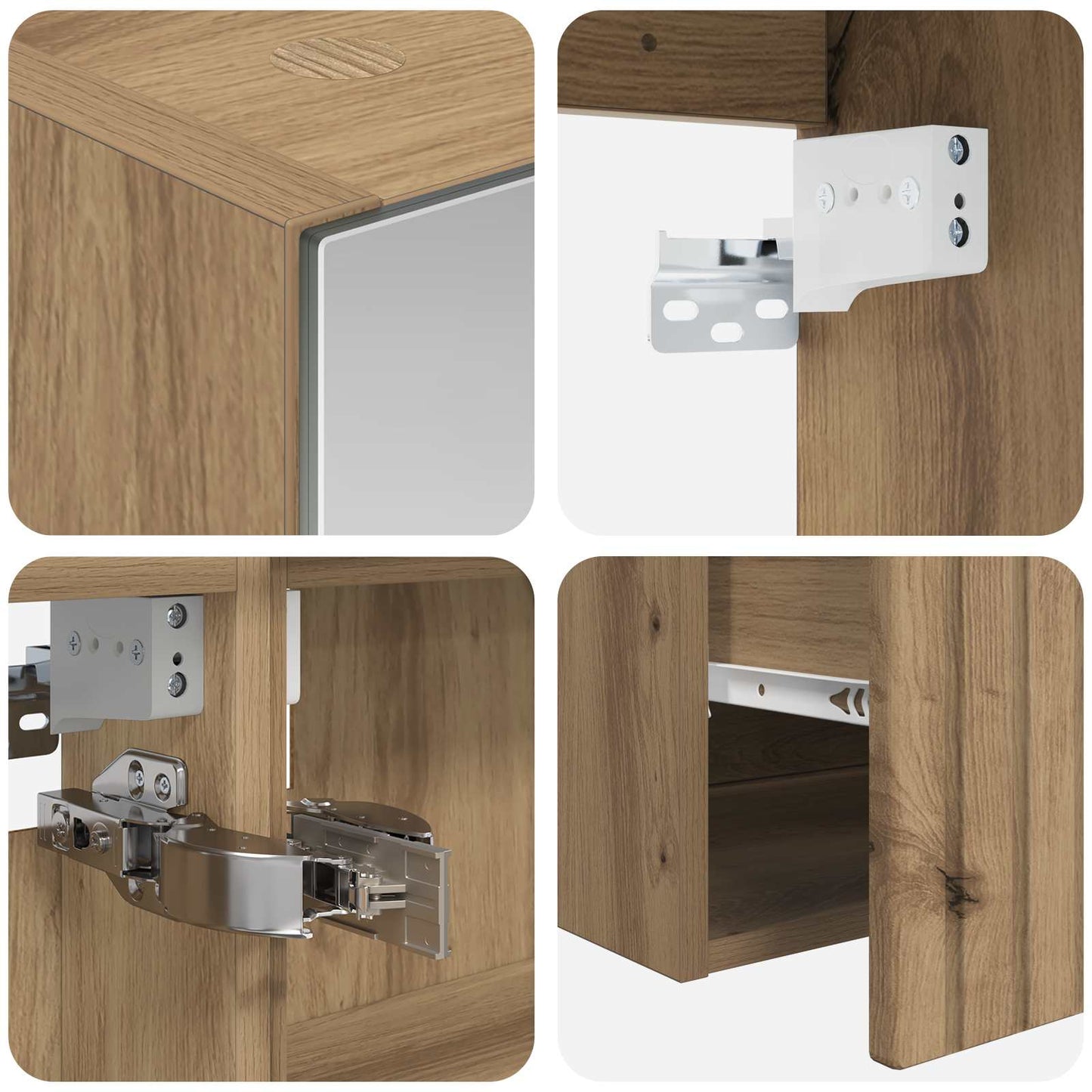 Bathroom Cabinet Set 4 pcs Artisan Oak 100 x 14.5 x 70 cm